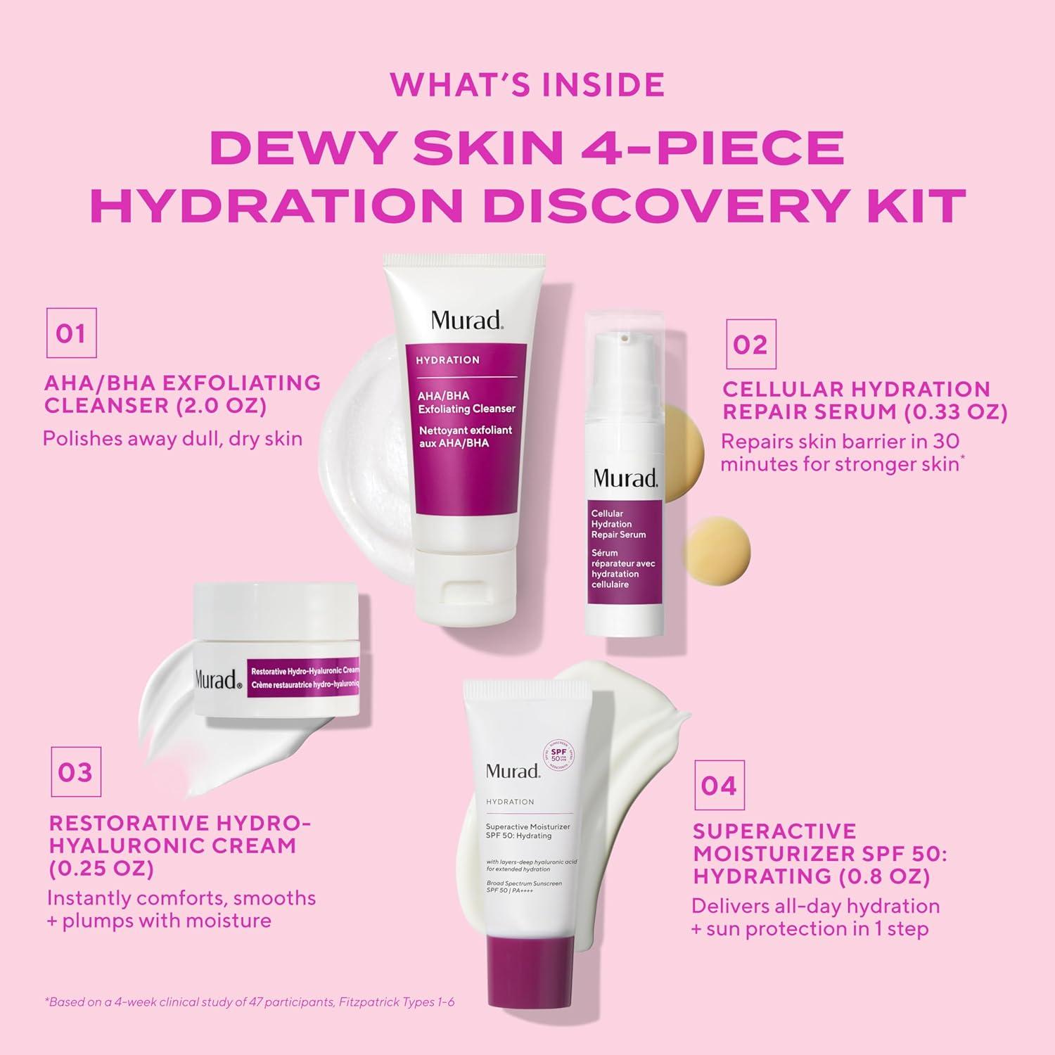 Kit de Prueba Murad Hydrate - Cuidado de Piel Radiante 4 Piezas