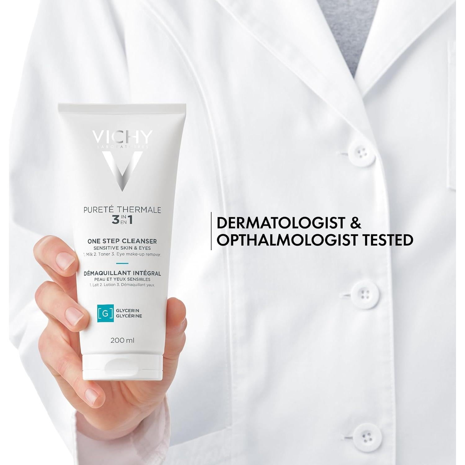 Limpiador Vichy Pureté Thermale 3-en-1 para Piel Sensible 191g