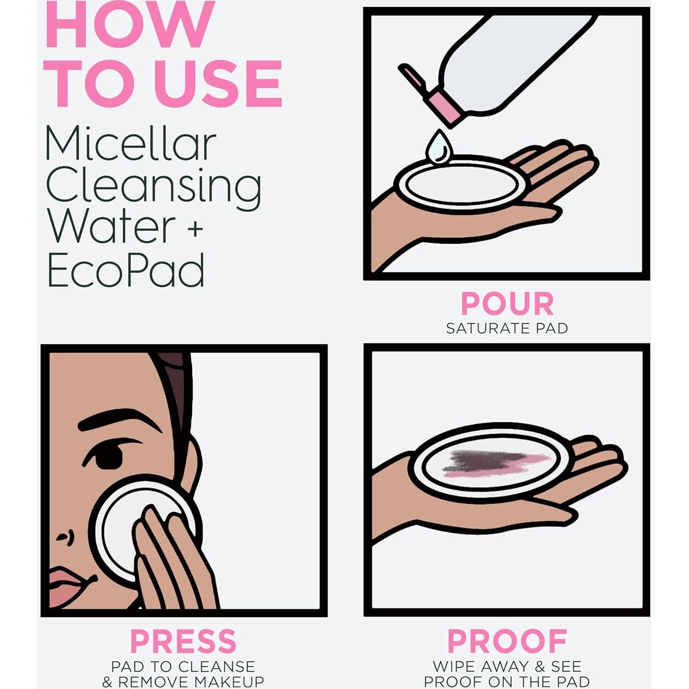 Kit Agua Micelar Garnier + Almohadillas Ecológicas 3 Unidades