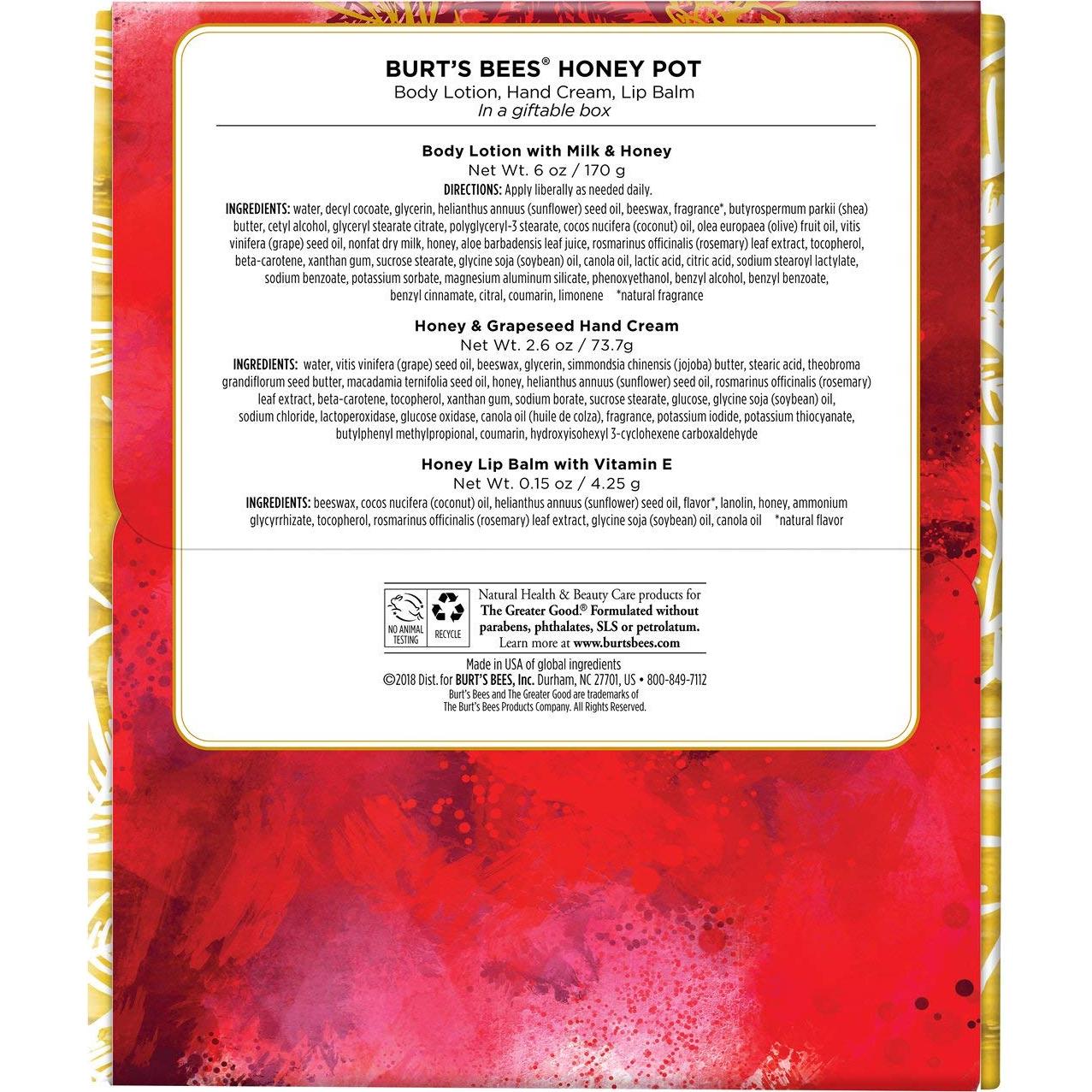 Juego de Regalo Burt's Bees Miel Hidratante 3 Piezas