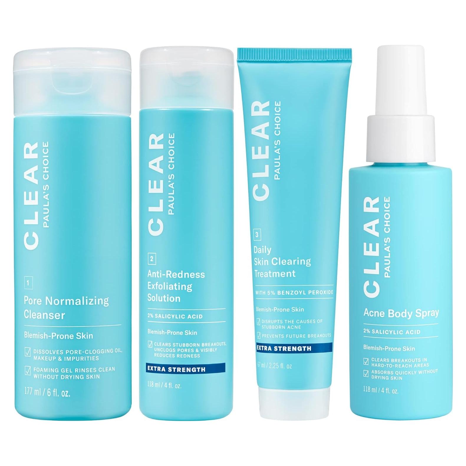 Kit Acné Extra Fuerte Paula's Choice CLEAR 4 Piezas