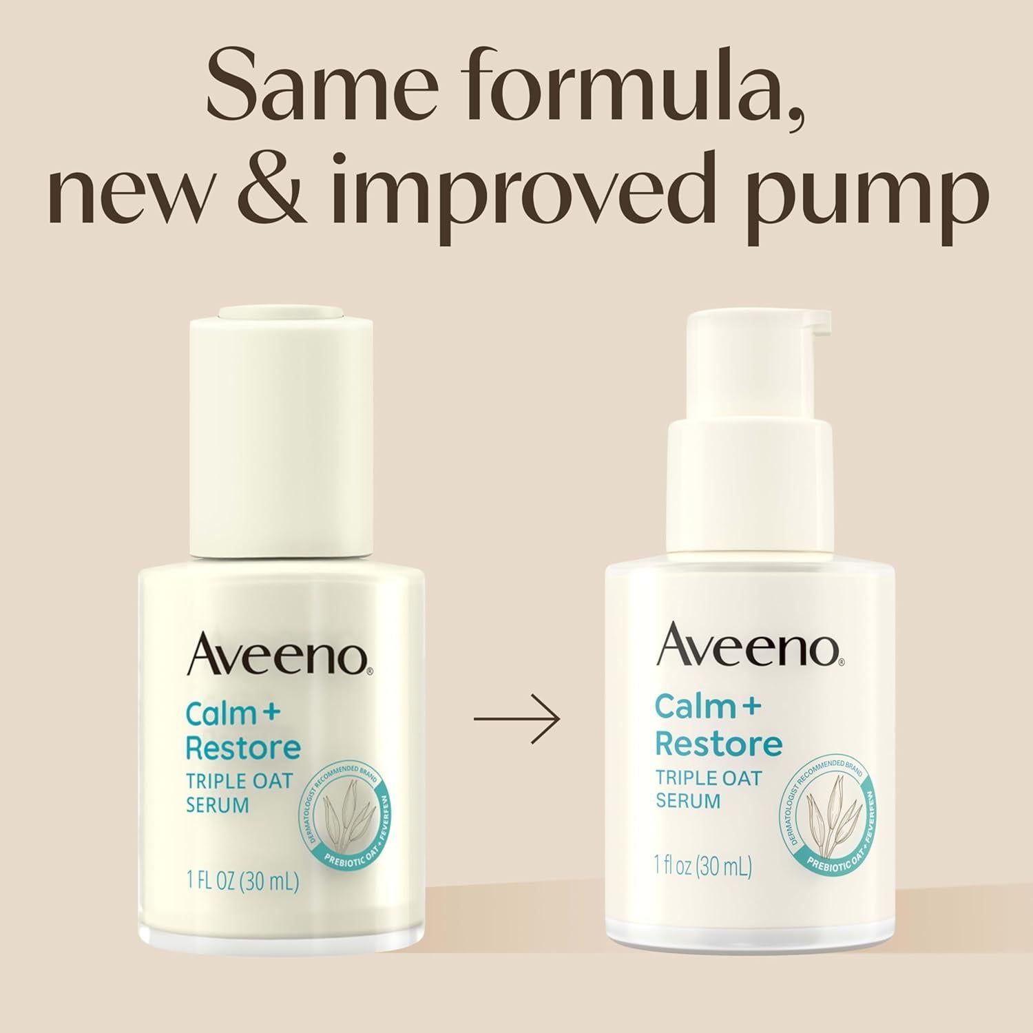 Paquete Cuidado Piel Sensible Aveeno: Suero 29.57 ml + Crema 22.68 g