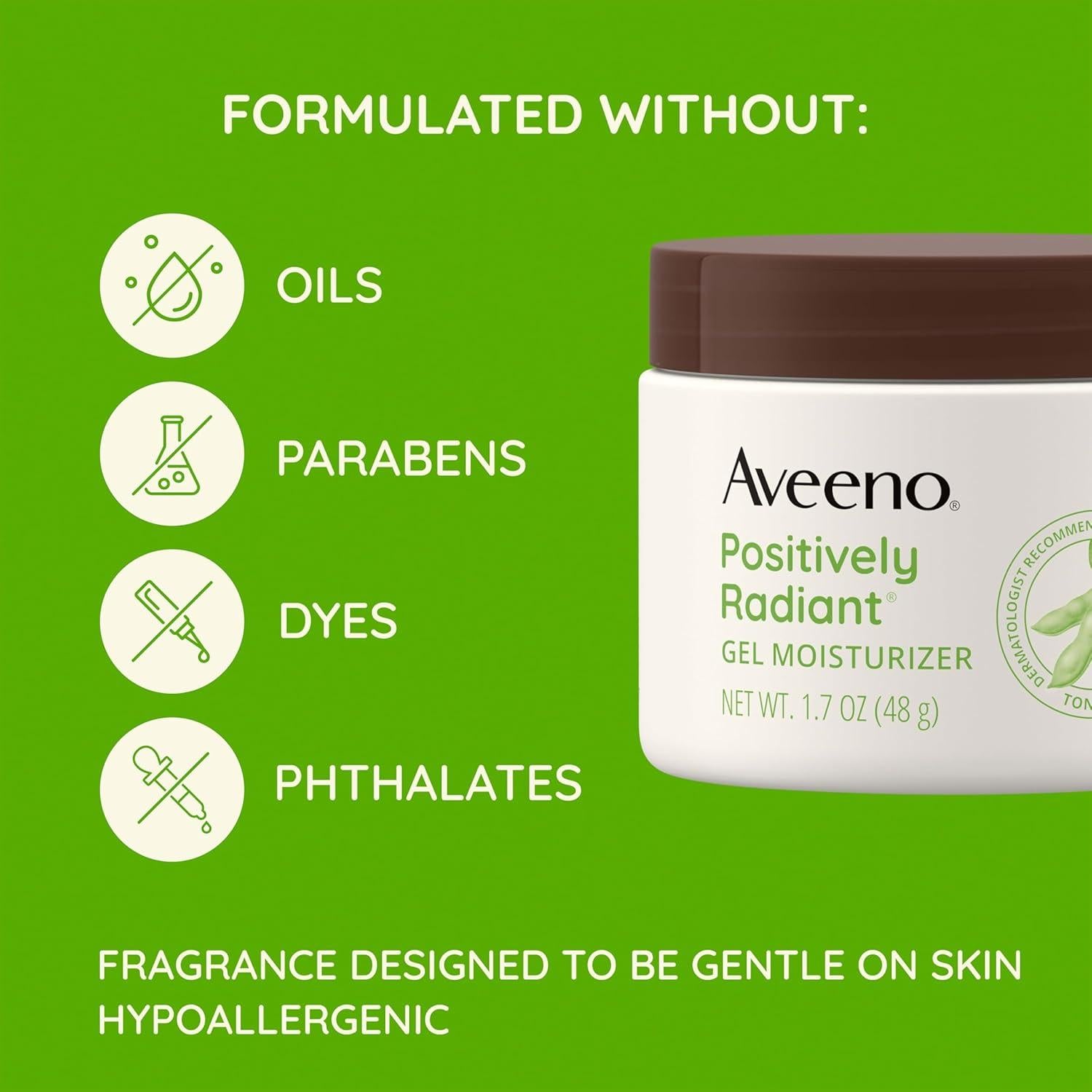 Hidratante Facial en Gel Aveeno 48g - Ácido Hialurónico y Soja