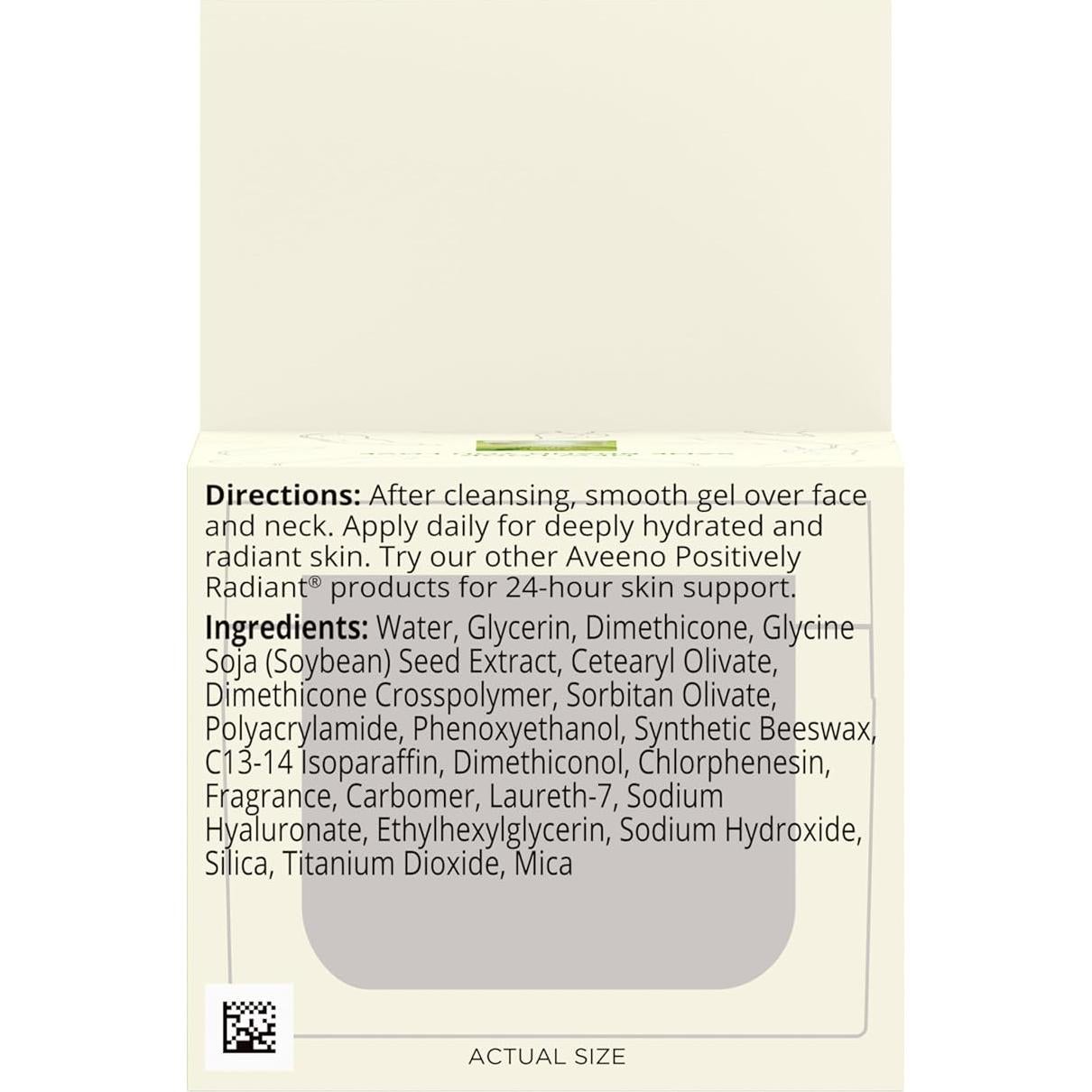 Hidratante Facial en Gel Aveeno 48g - Ácido Hialurónico y Soja