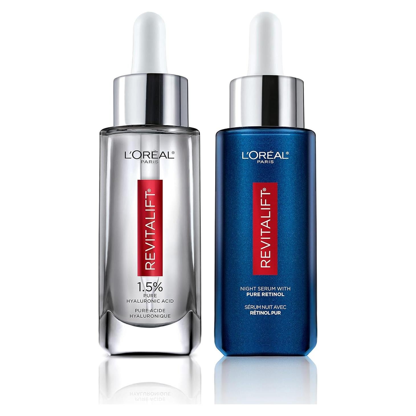 Kit Anti-Envejecimiento L'Oreal Paris: Suero Hialurónico 1.5% y Retinol 0.3%