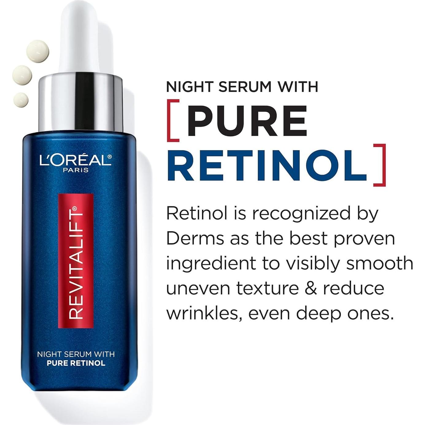 Kit Anti-Envejecimiento L'Oreal Paris: Suero Hialurónico 1.5% y Retinol 0.3%