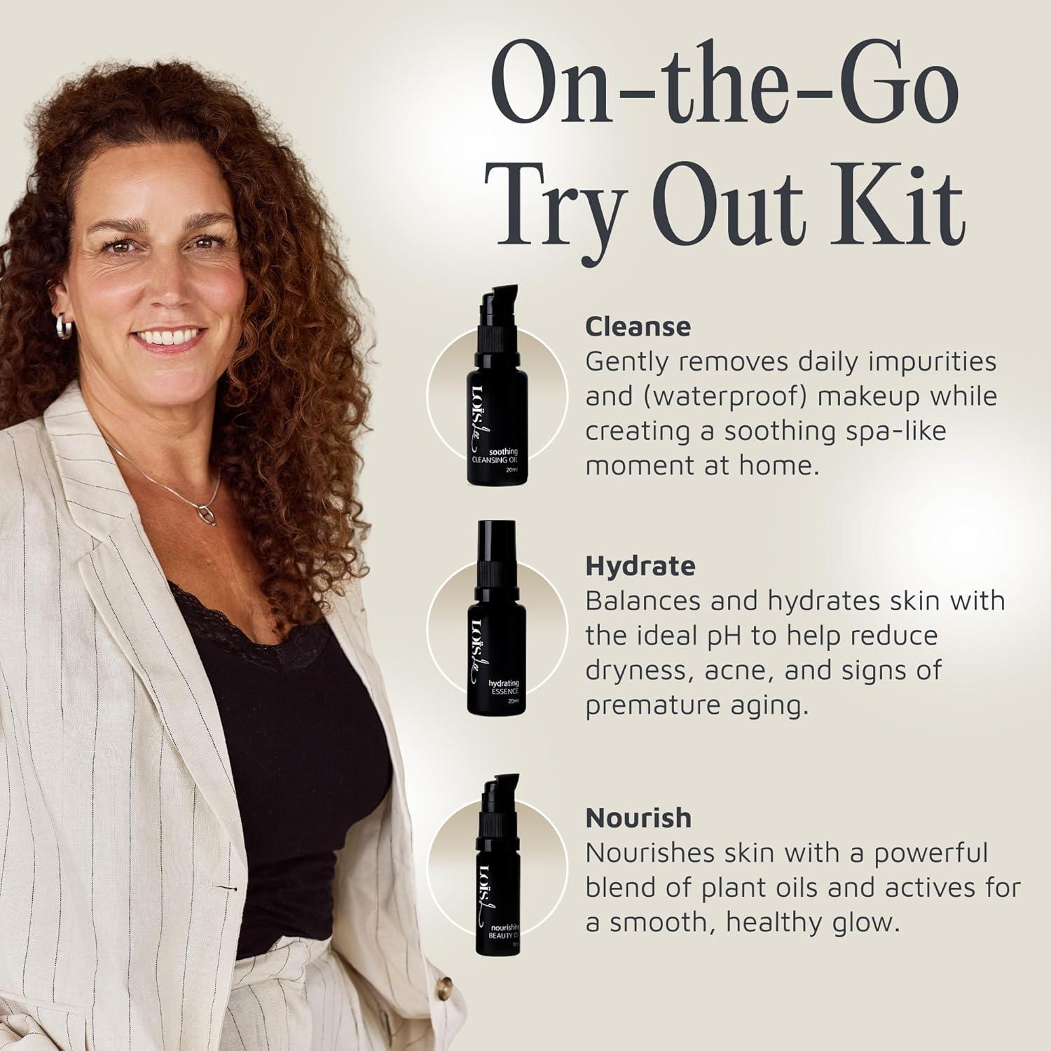 Set de Cuidado de la Piel Lois Lee - Aceite Limpiador, Esencia y Aceite de Belleza - Kit Facial Natural