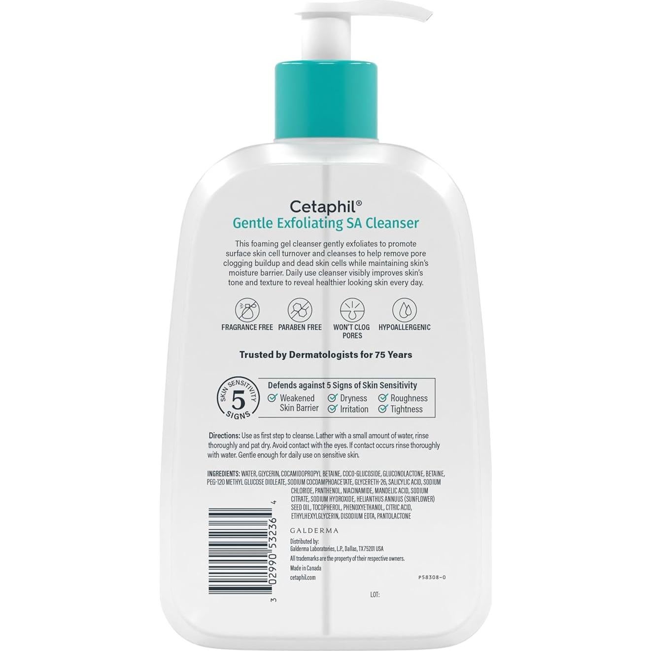 Cetaphil Limpiador Exfoliante Suave SA 473 ml - Piel Sensible
