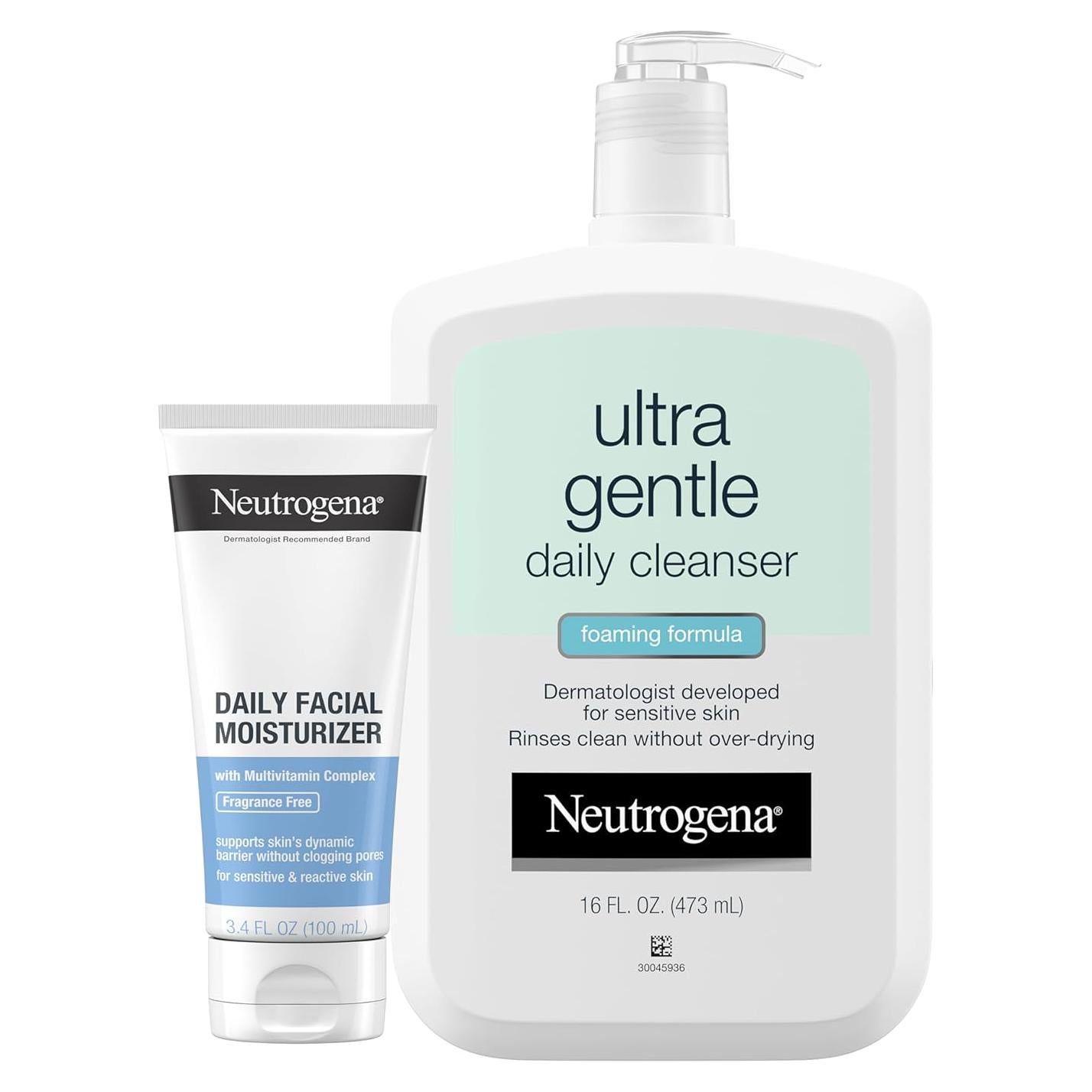 Set Cuidado Piel Sensible Neutrogena: Limpiador 473ml + Hidratante 100ml