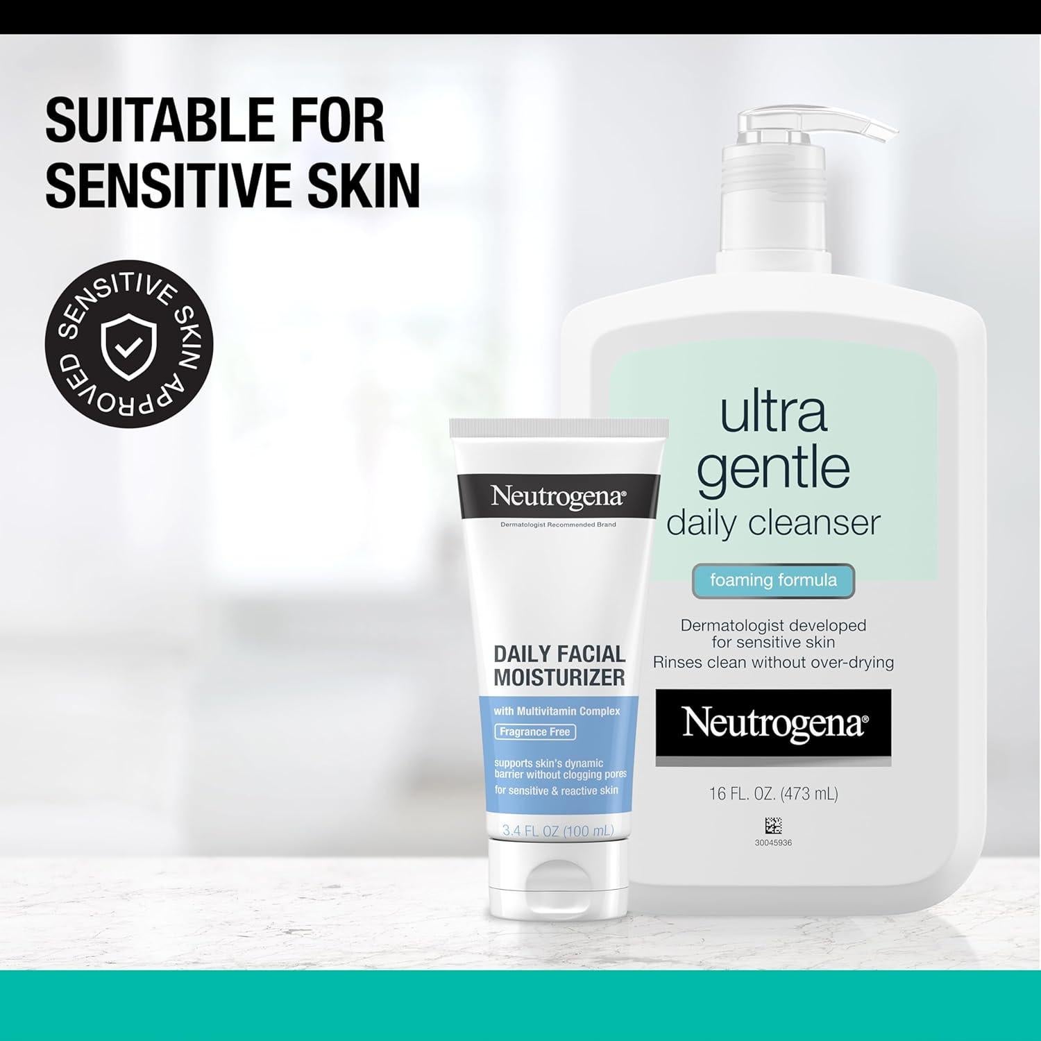 Set Cuidado Piel Sensible Neutrogena: Limpiador 473ml + Hidratante 100ml