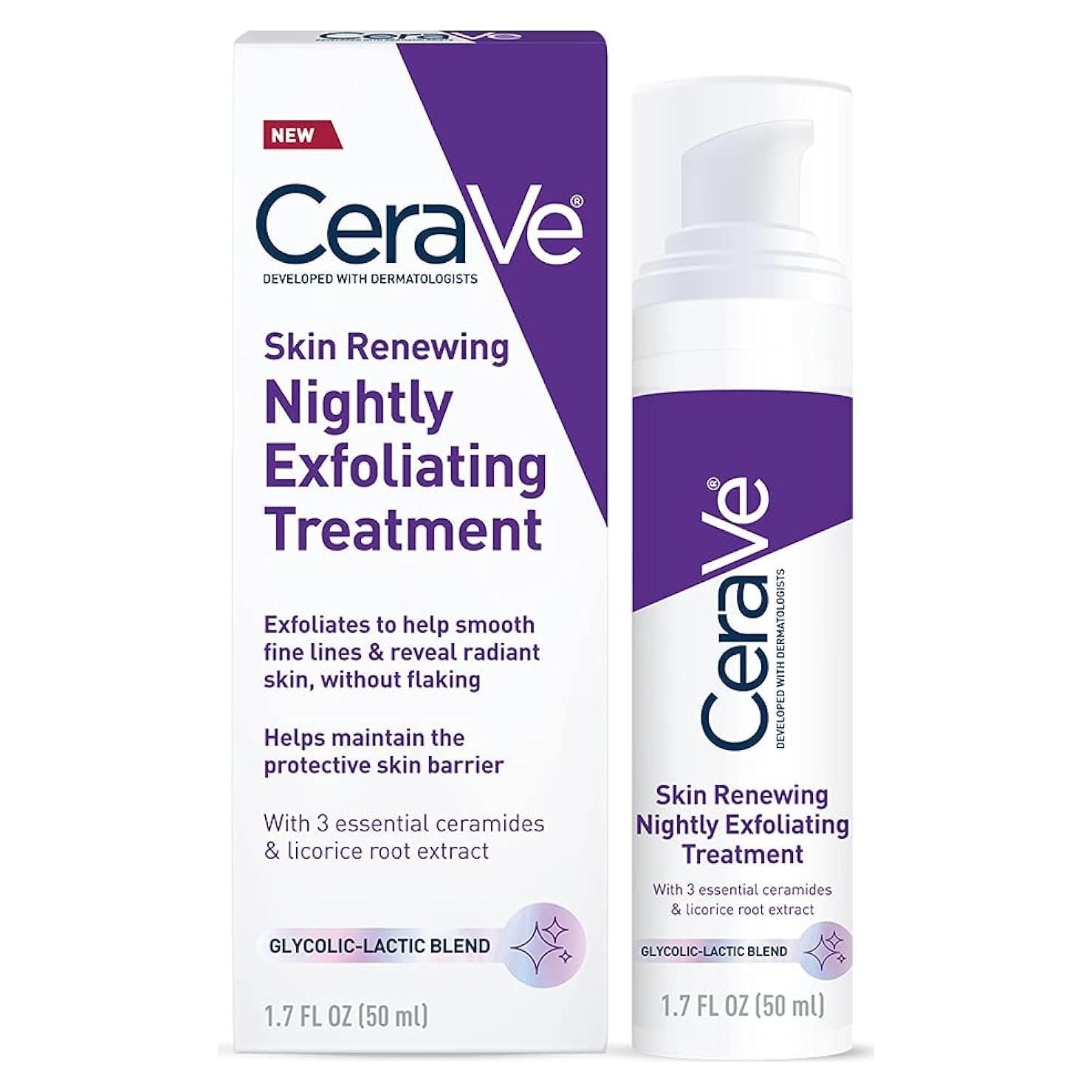 CeraVe Suero Exfoliante Nocturno 48g - Ácido Glicólico y Láctico