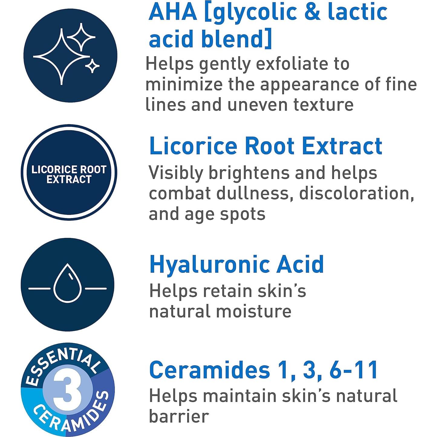 CeraVe Suero Exfoliante Nocturno 48g - Ácido Glicólico y Láctico