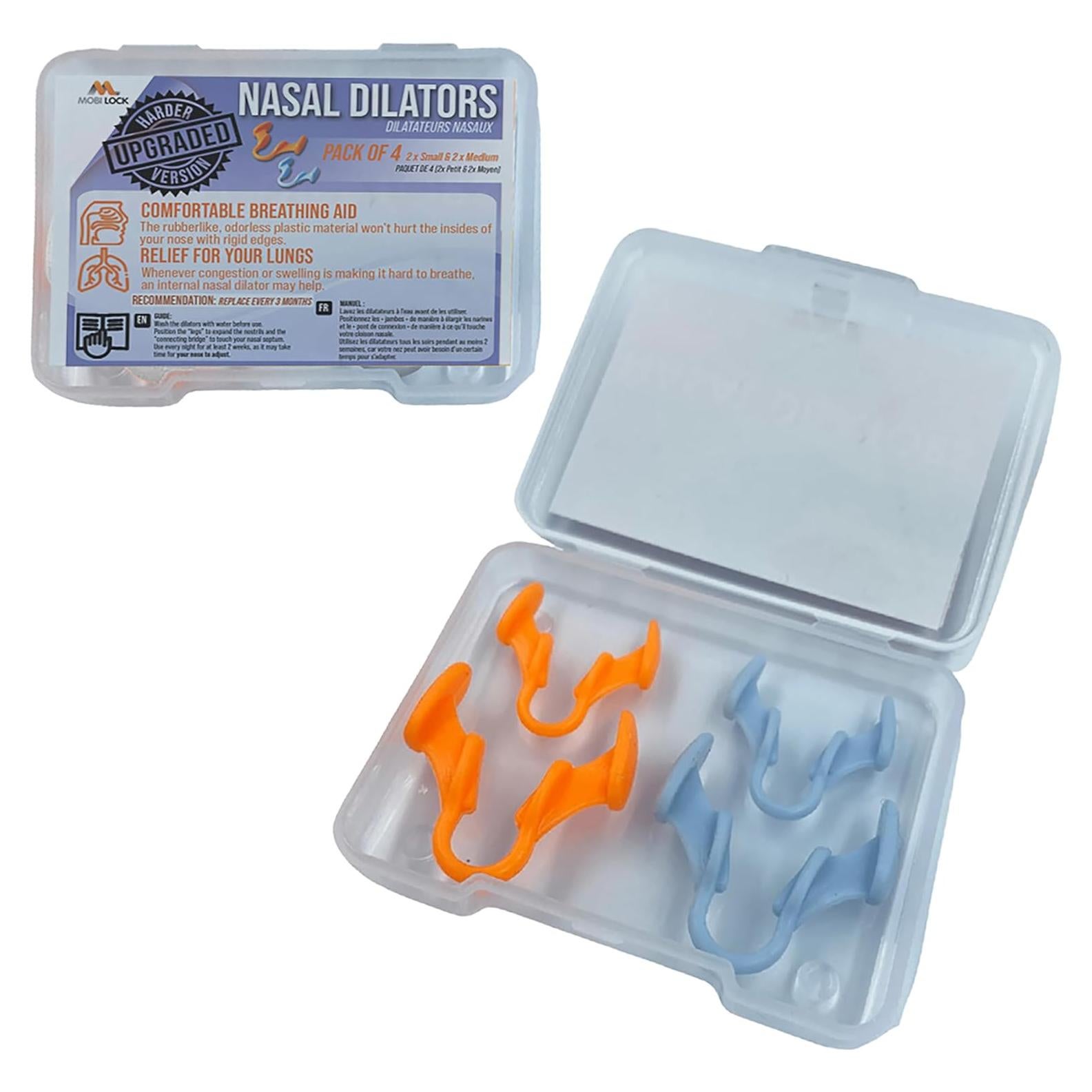 Dilatadores Nasales Antironquido Mobi Lock - Paquete de 4