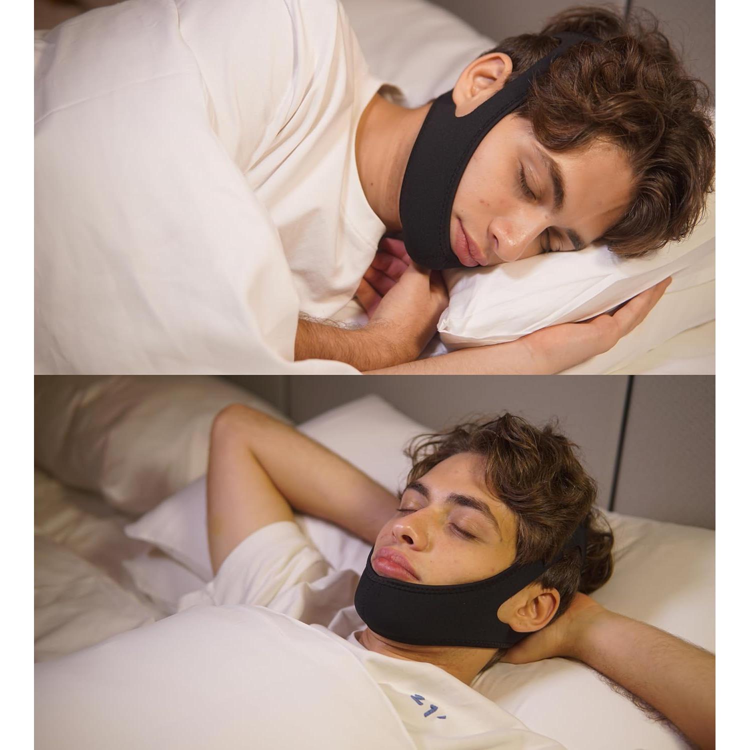 Correa Anti Ronquidos BSCWYJHY Ajustable Transpirable Negro