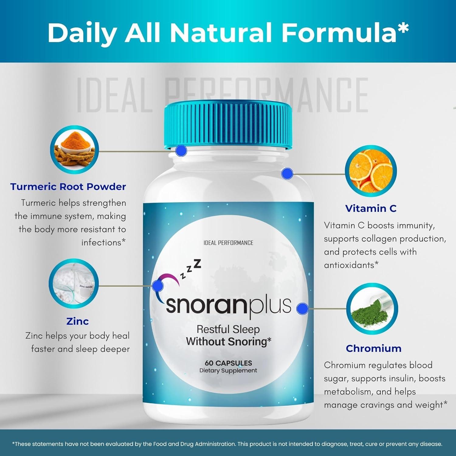 Cápsulas Naturales Snoran Plus 60 Unidades - Reducen Ronquidos