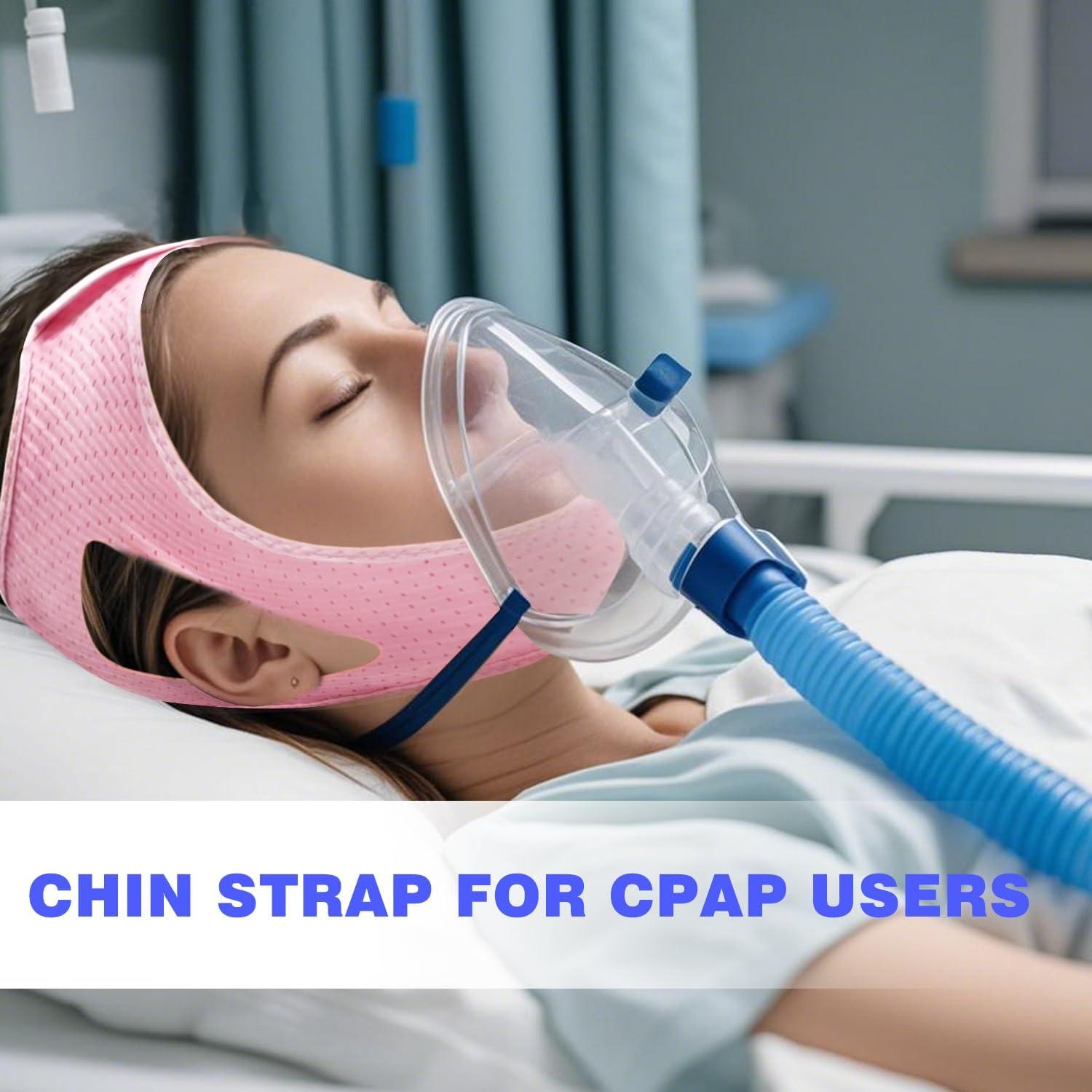 Correa de mentón CPAP Woowruier Rosa M Ajustable Transpirable