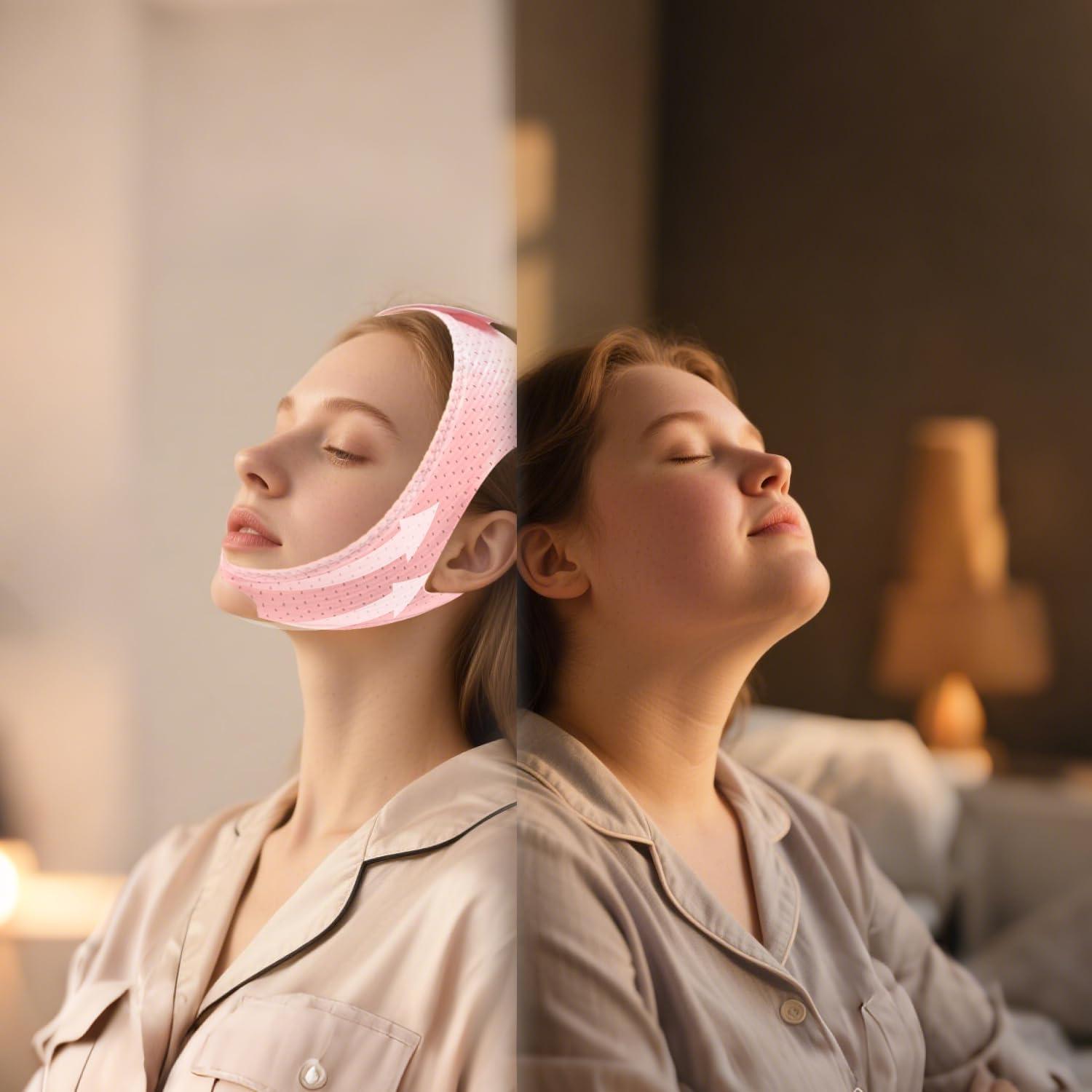 Correa de mentón CPAP Woowruier Rosa M Ajustable Transpirable