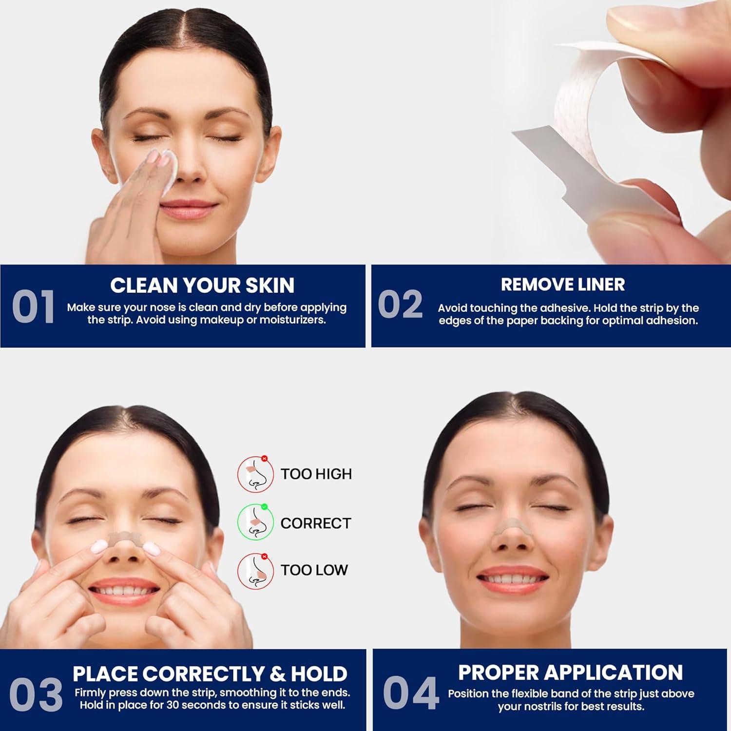 Tiras Nasales Anti Ronquidos Breathe More 50 Ct Mediano