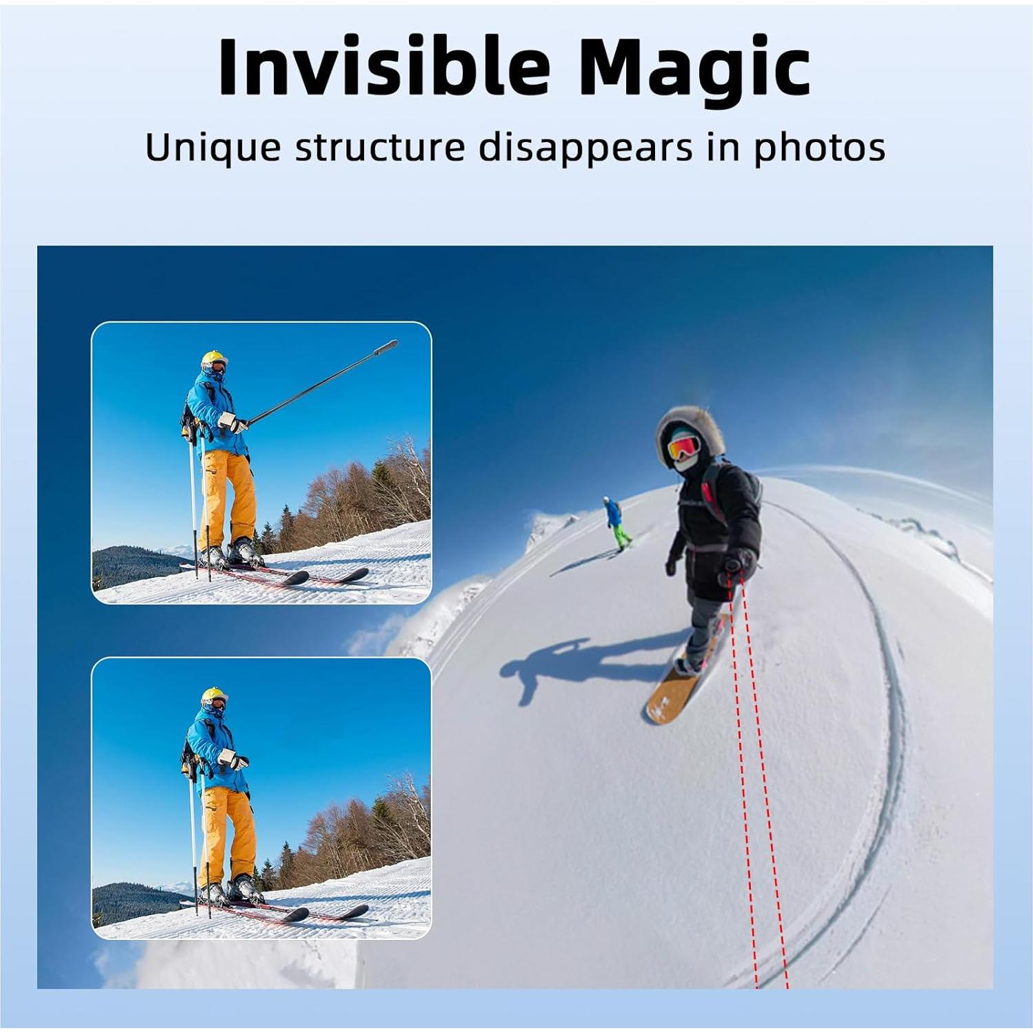 Palo de Selfie Invisible BRDRC 135 cm para Insta360 y DJI OSMO