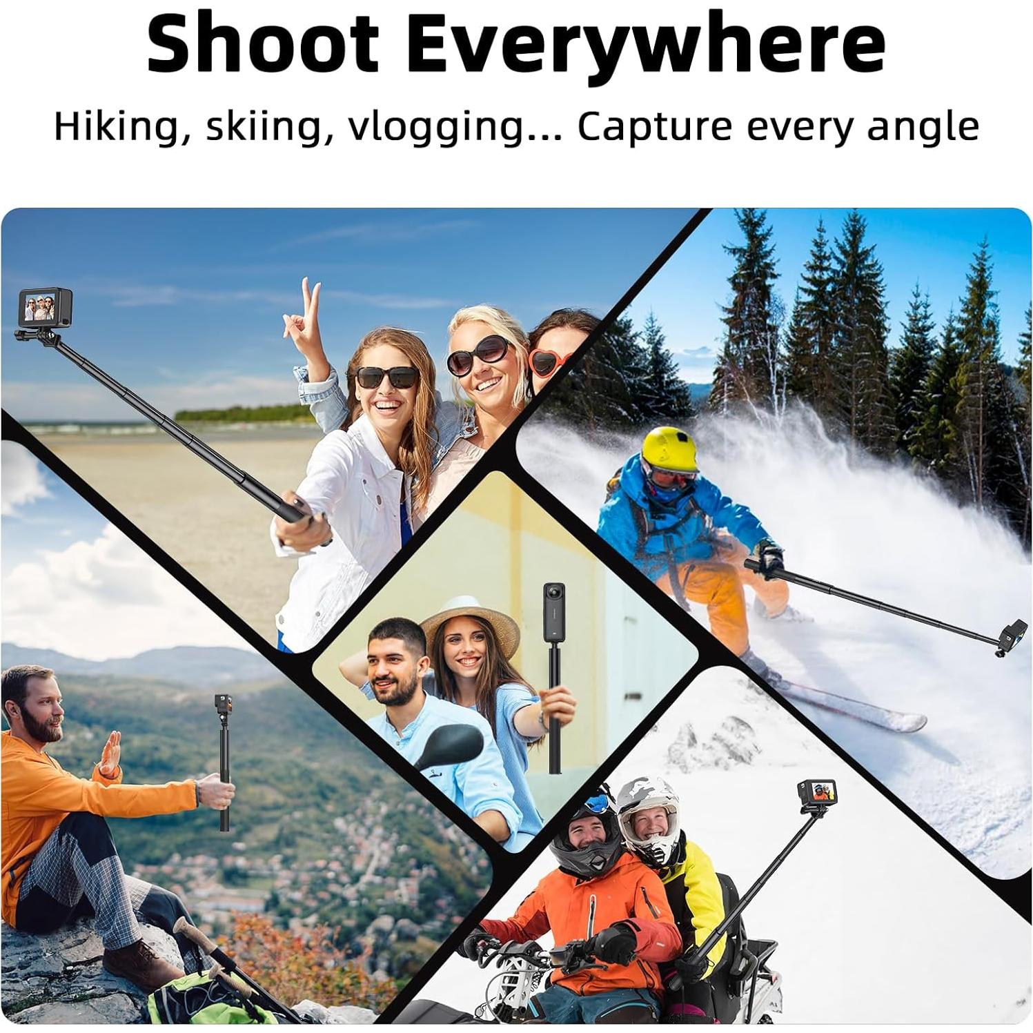 Palo de Selfie Invisible BRDRC 135 cm para Insta360 y DJI OSMO