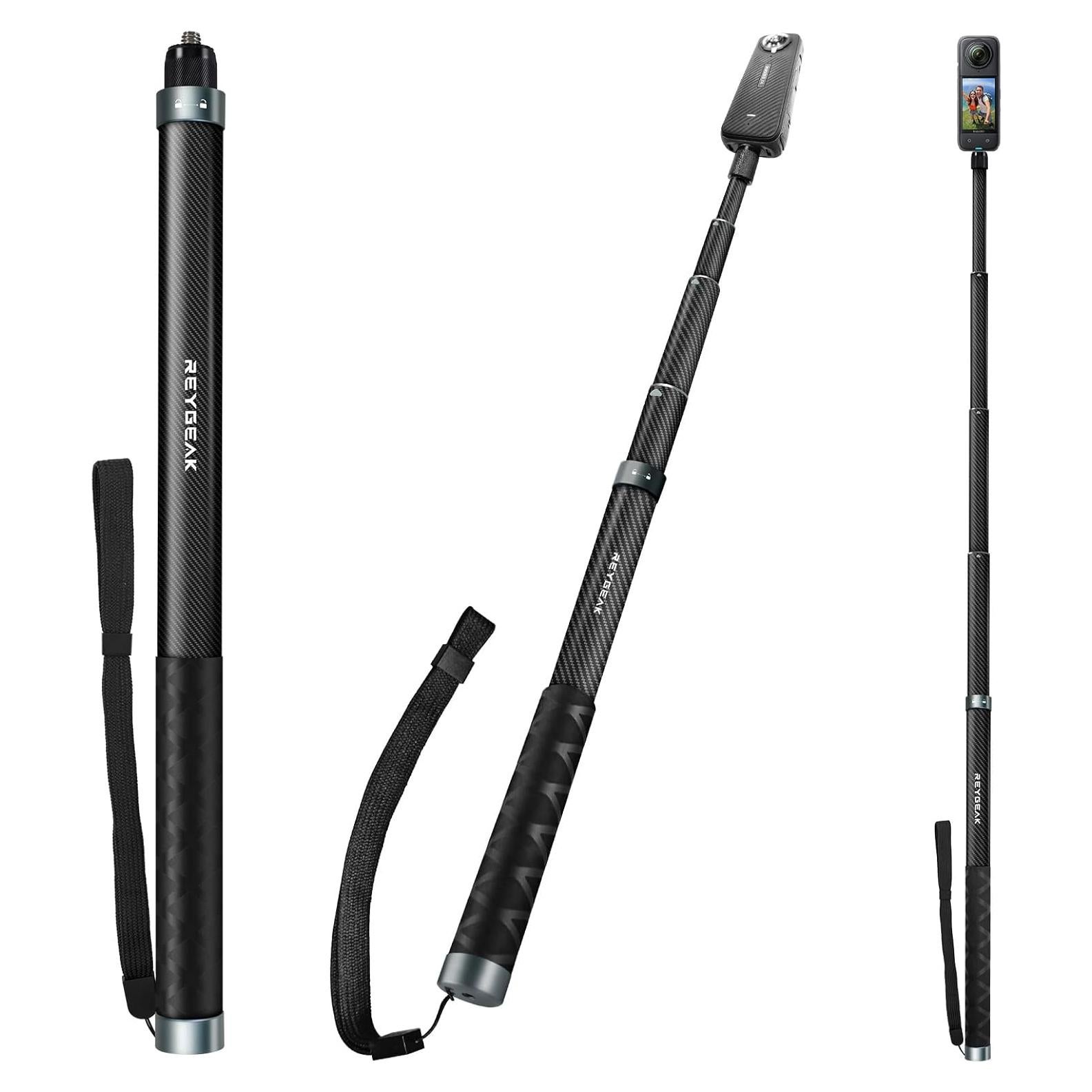 Palo de Selfie Extensible REYGEAK 150 cm Fibra de Carbono