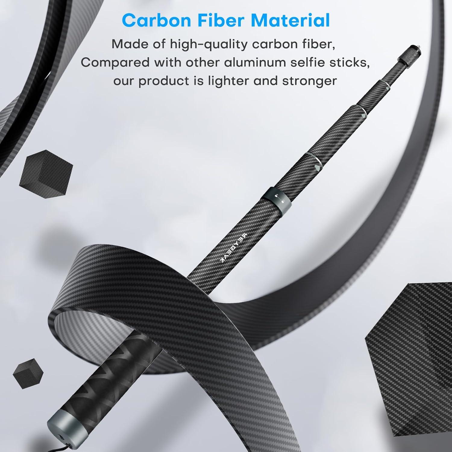 Palo de Selfie Extensible REYGEAK 150 cm Fibra de Carbono