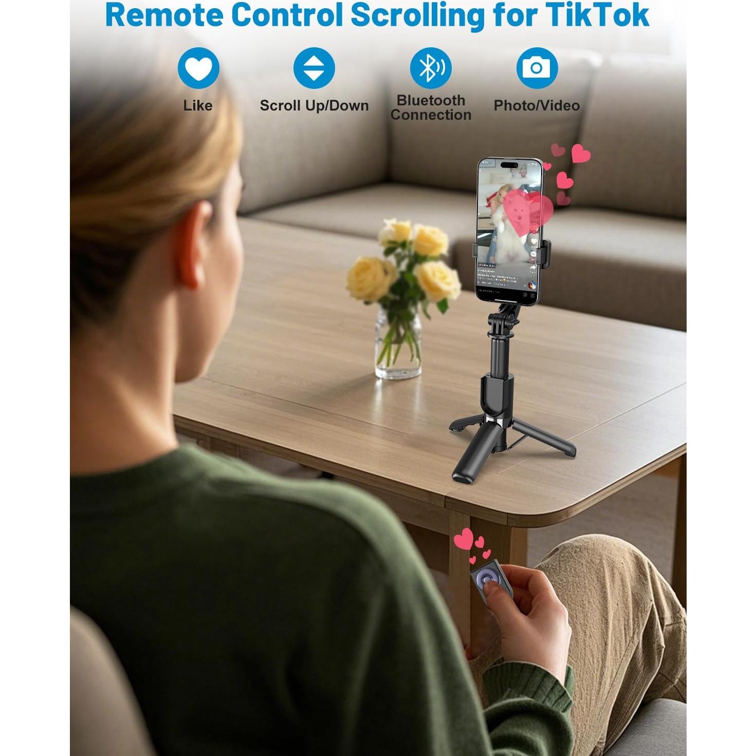 Trípode Selfie Inalámbrico Aluminio 81.3 cm con Control Remoto