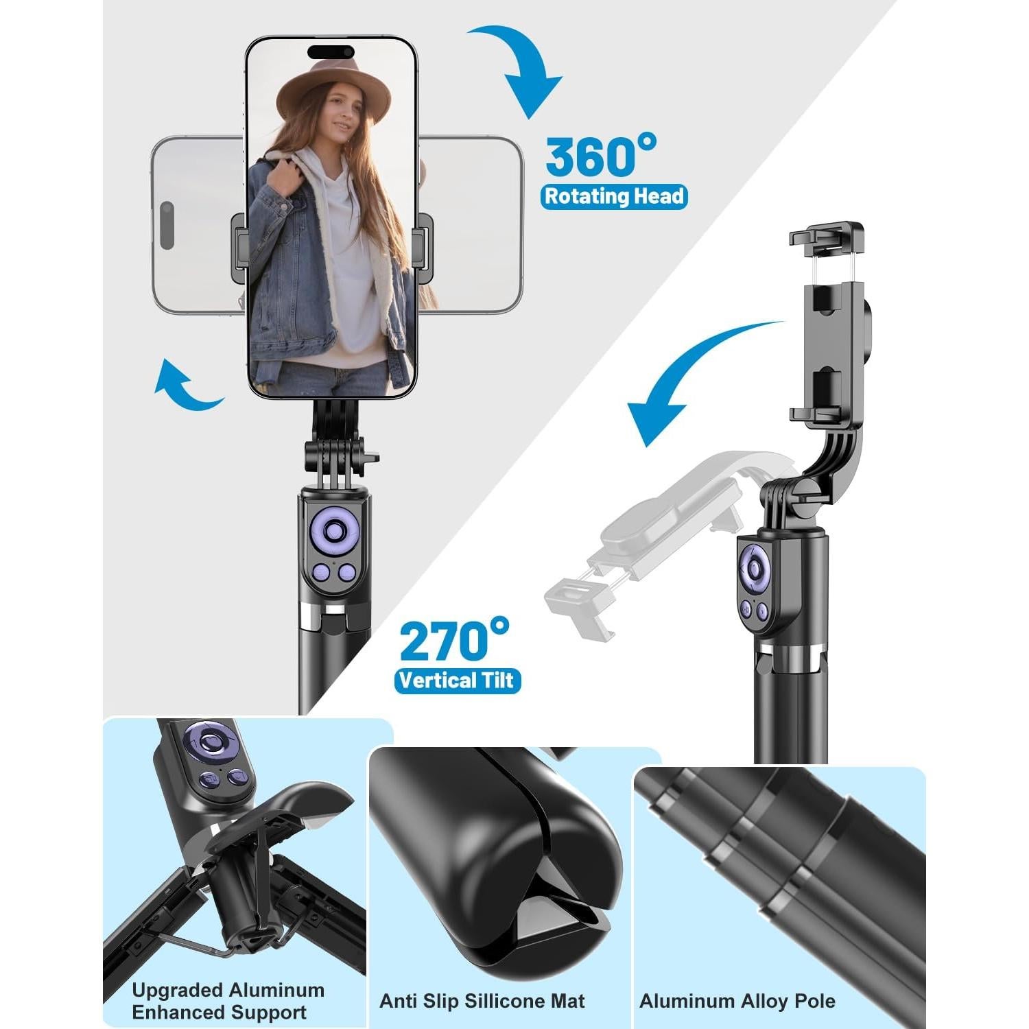 Trípode Selfie Inalámbrico Aluminio 81.3 cm con Control Remoto