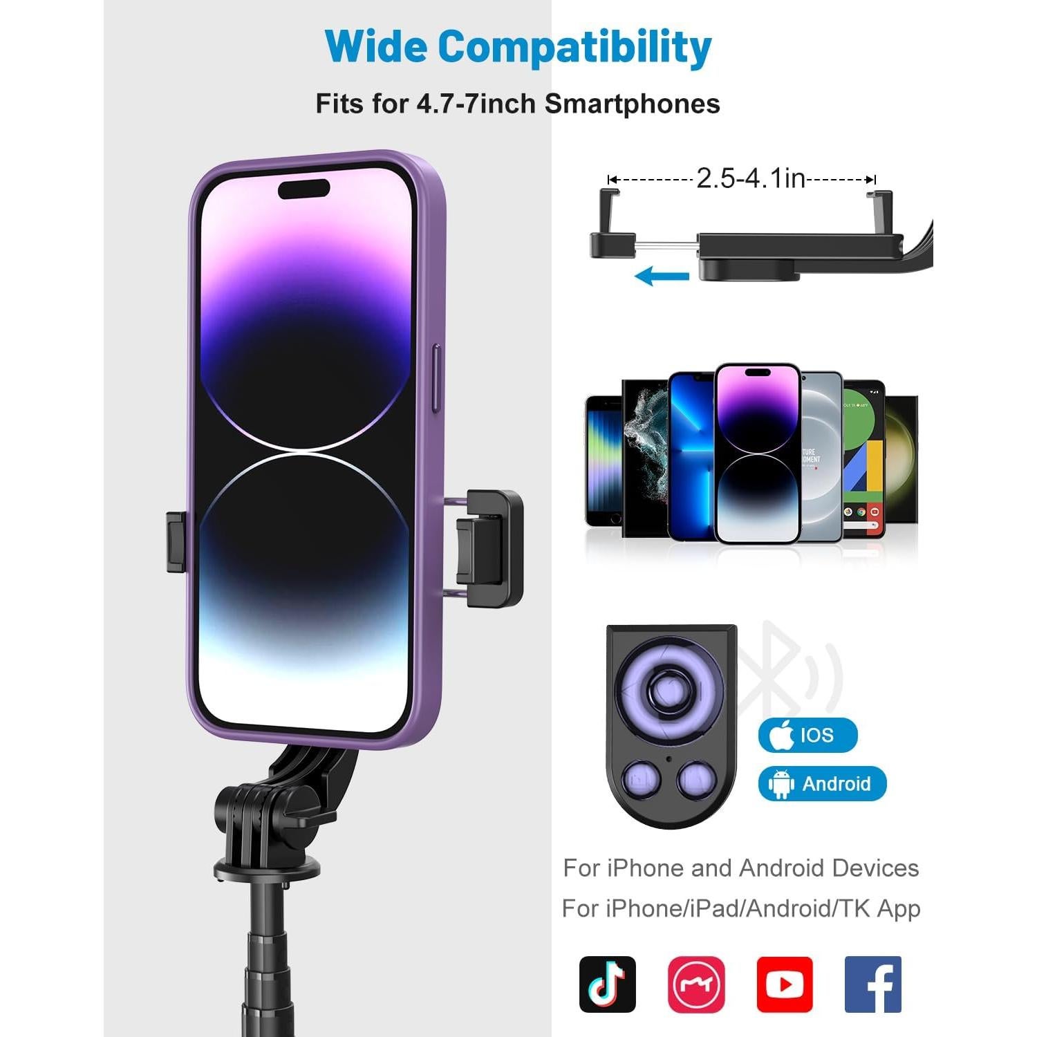 Trípode Selfie Inalámbrico Aluminio 81.3 cm con Control Remoto