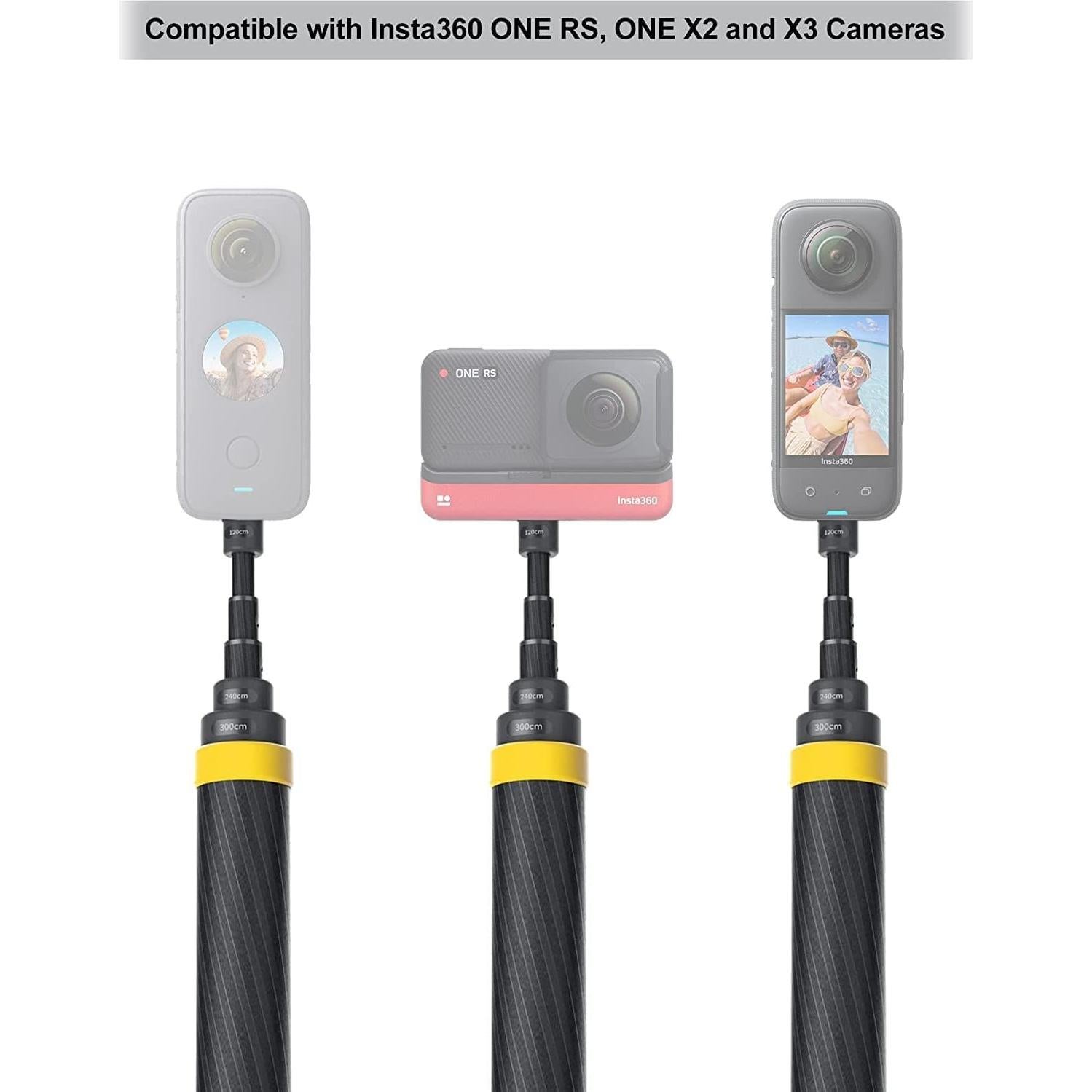 Palo de Selfie Telescópico Insta360 para X3, ONE RS, X2 (35.6-299.7 cm)