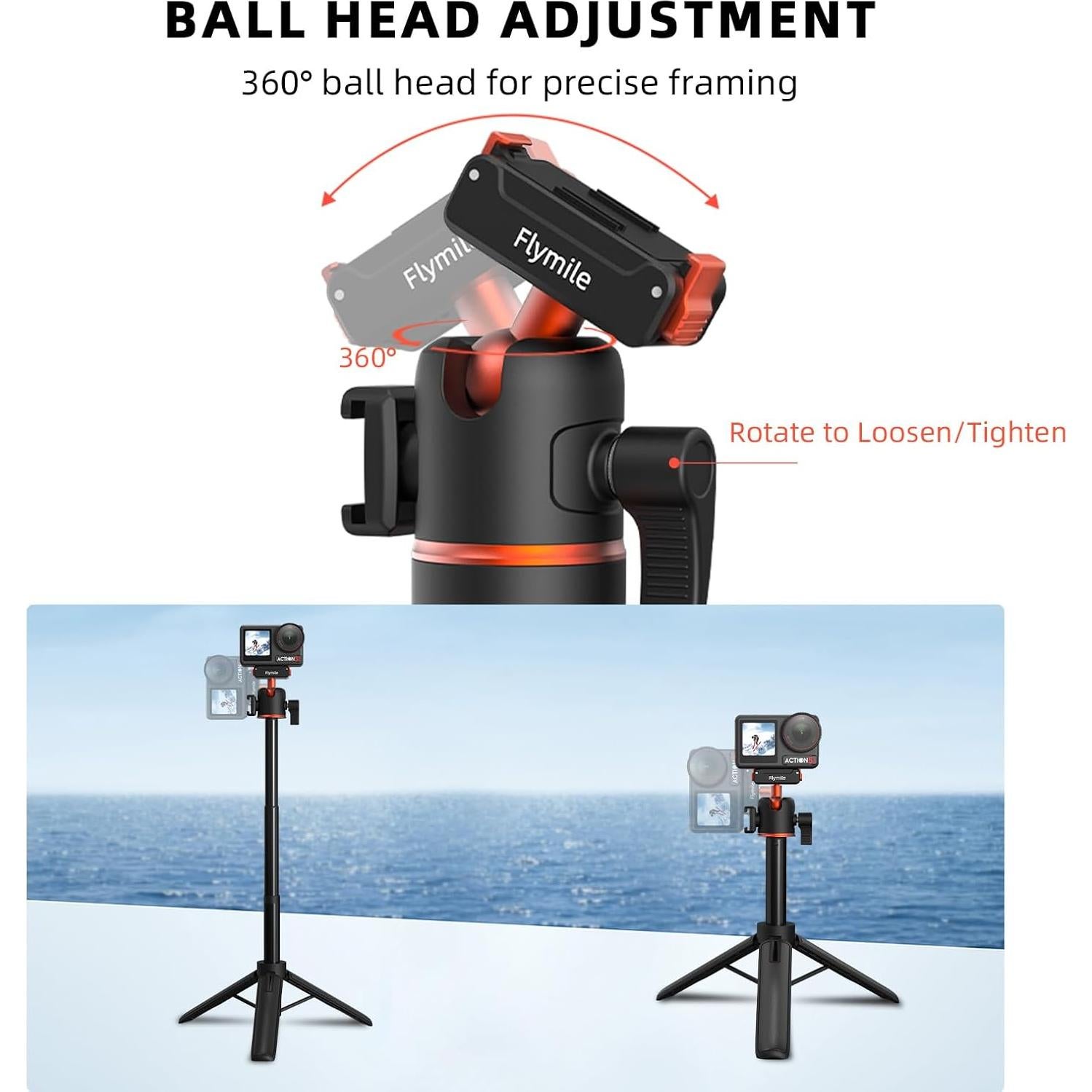 Trípode BRDRC CSG360 para DJI Osmo Action 5 Pro, 53 cm