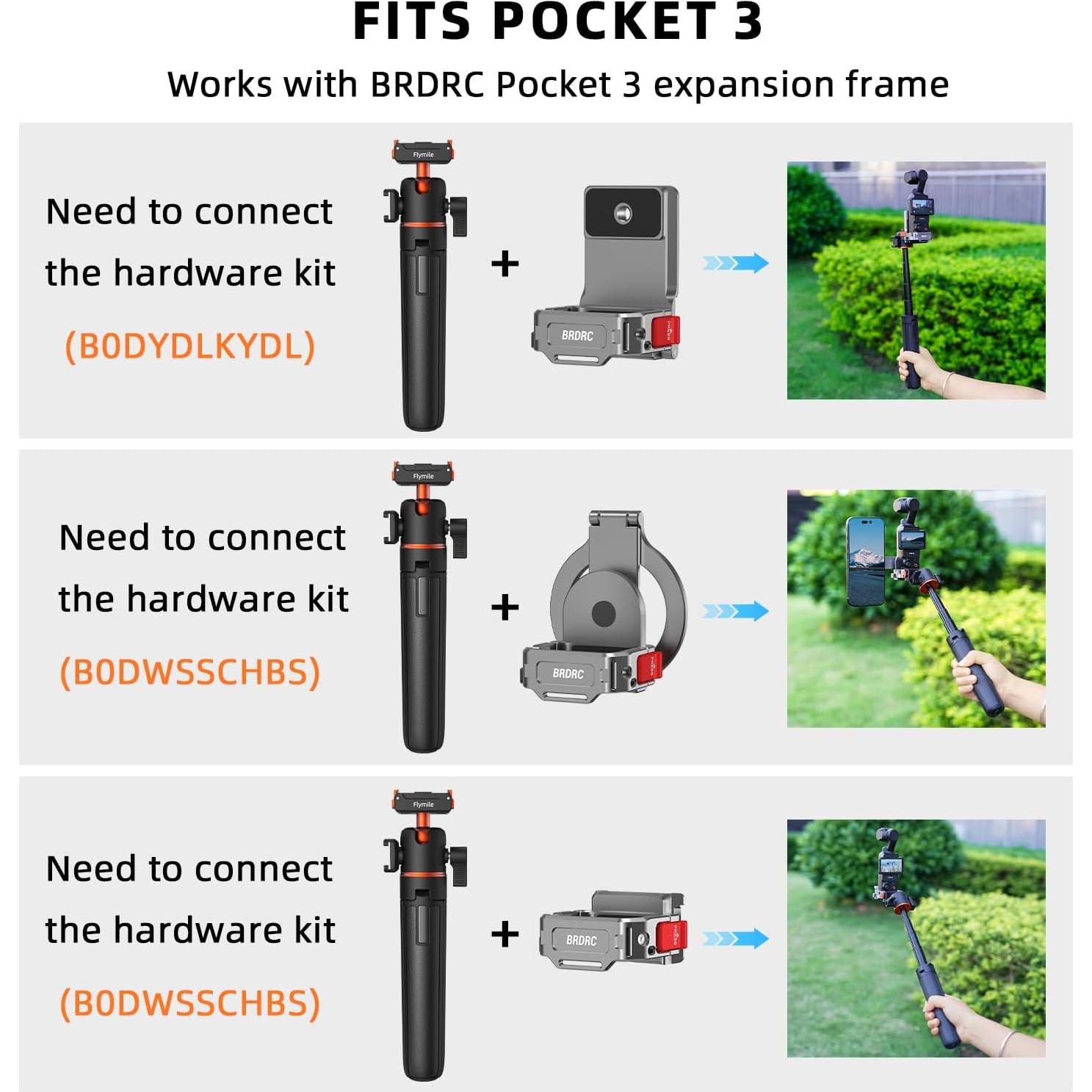 Trípode BRDRC CSG360 para DJI Osmo Action 5 Pro, 53 cm