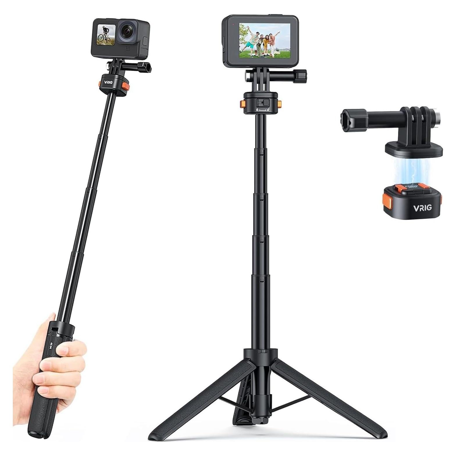 Palo de Selfie Extensible VRIG AC-04 con Trípode y Adaptador