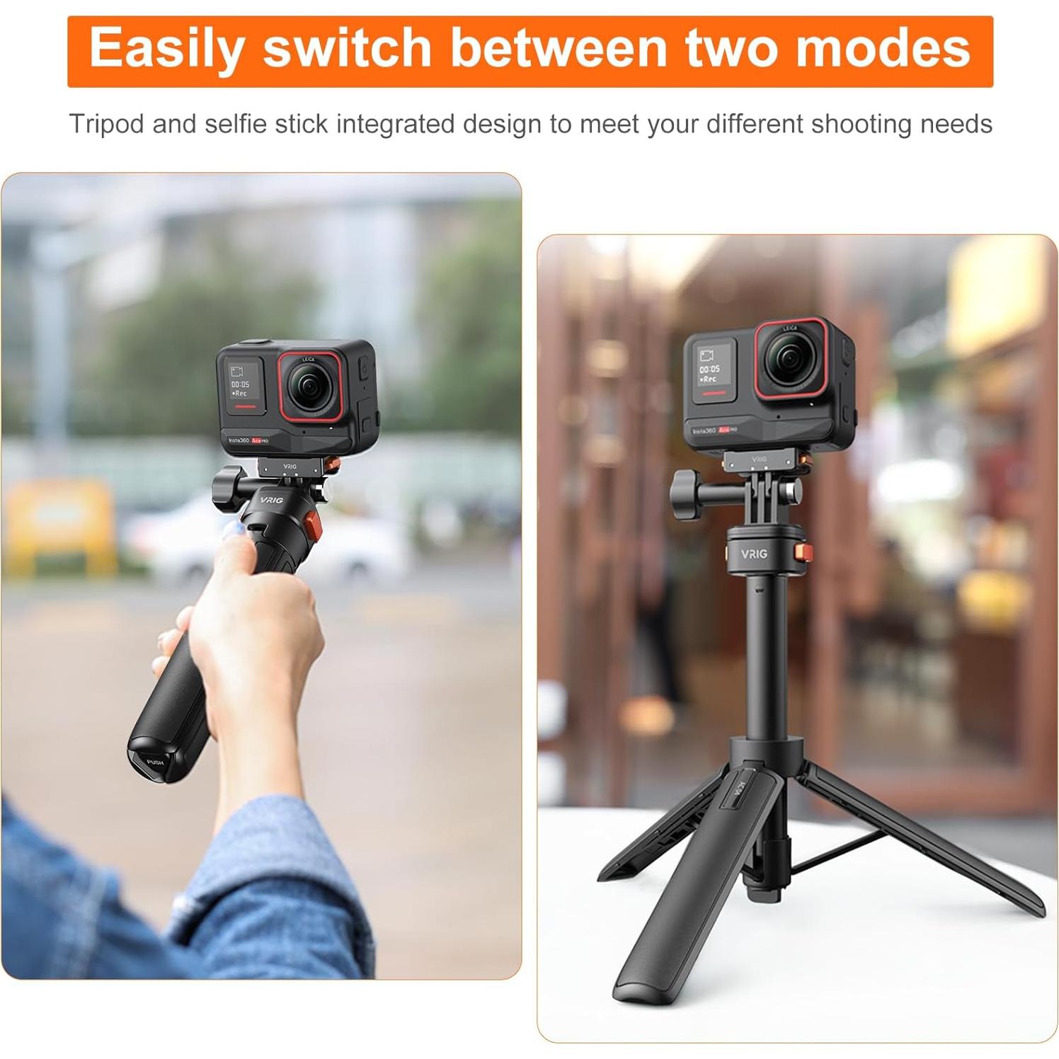 Palo de Selfie Extensible VRIG AC-04 con Trípode y Adaptador