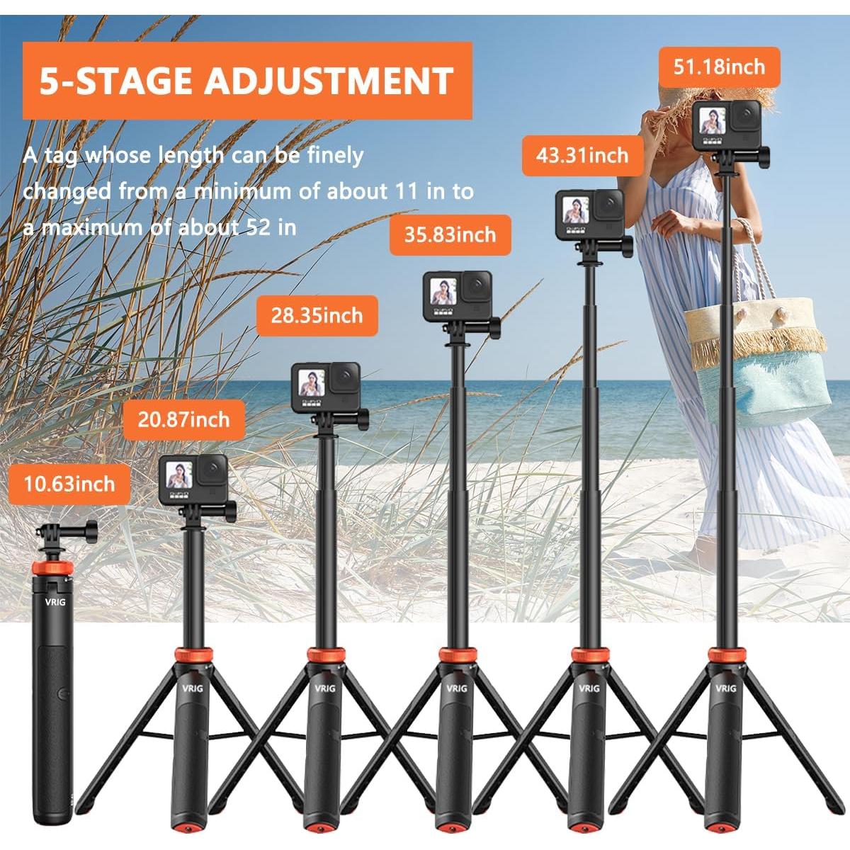 Trípode Extensible para Selfie Stick Osznmmg para GoPro y Más