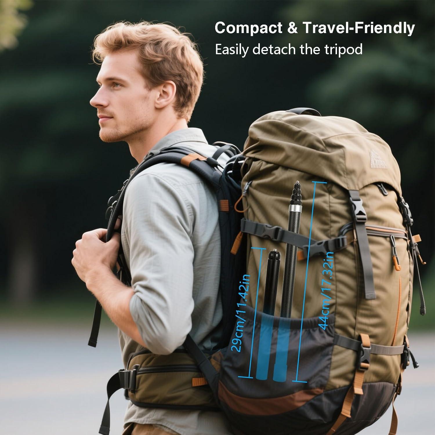 Palo de Selfie Extendido 3m Fibra de Carbono Xik para Insta360