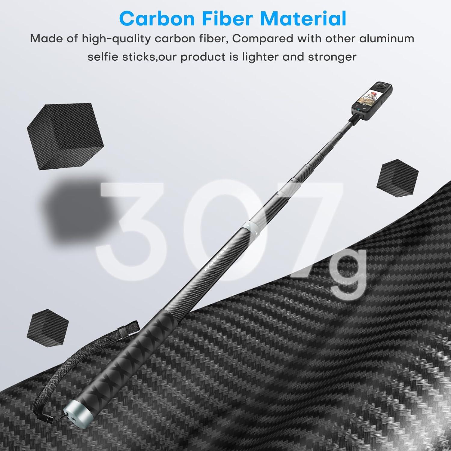 Palo de Selfie Extensible REYGEAK 300cm Fibra de Carbono