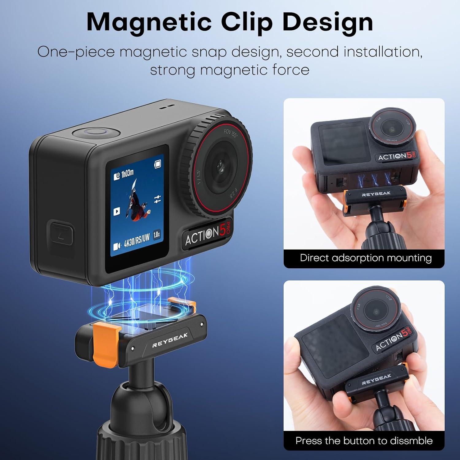 Varilla de Extensión Ajustable REYGEAK para DJI Osmo Action 5 Pro/4/3 - 17.5 cm