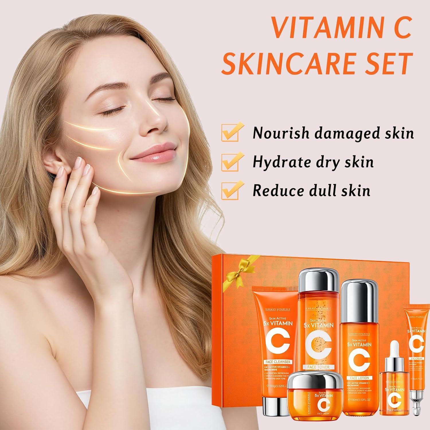 Kit de Cuidado Facial Hidratante Deepmind 6 Piezas Vitamina C
