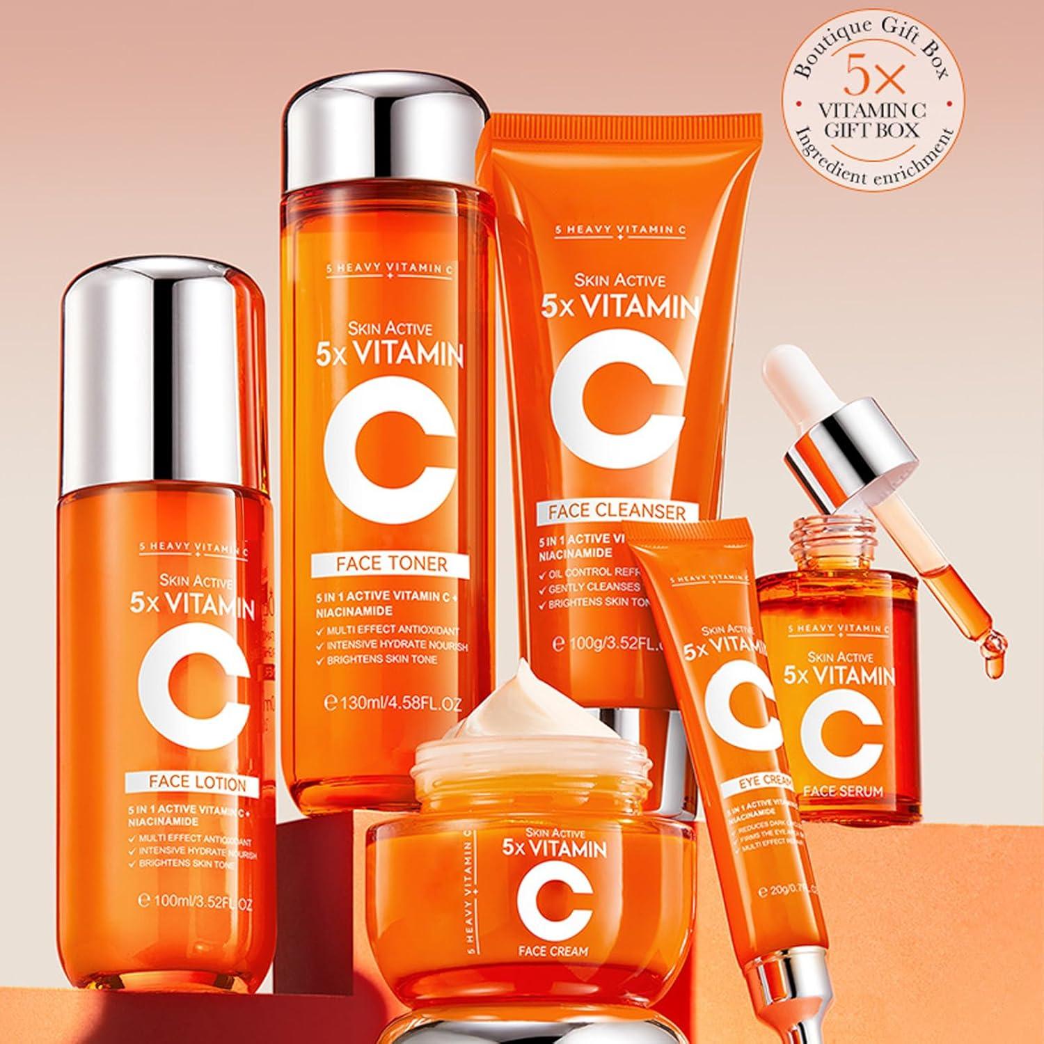 Kit de Cuidado Facial Hidratante Deepmind 6 Piezas Vitamina C