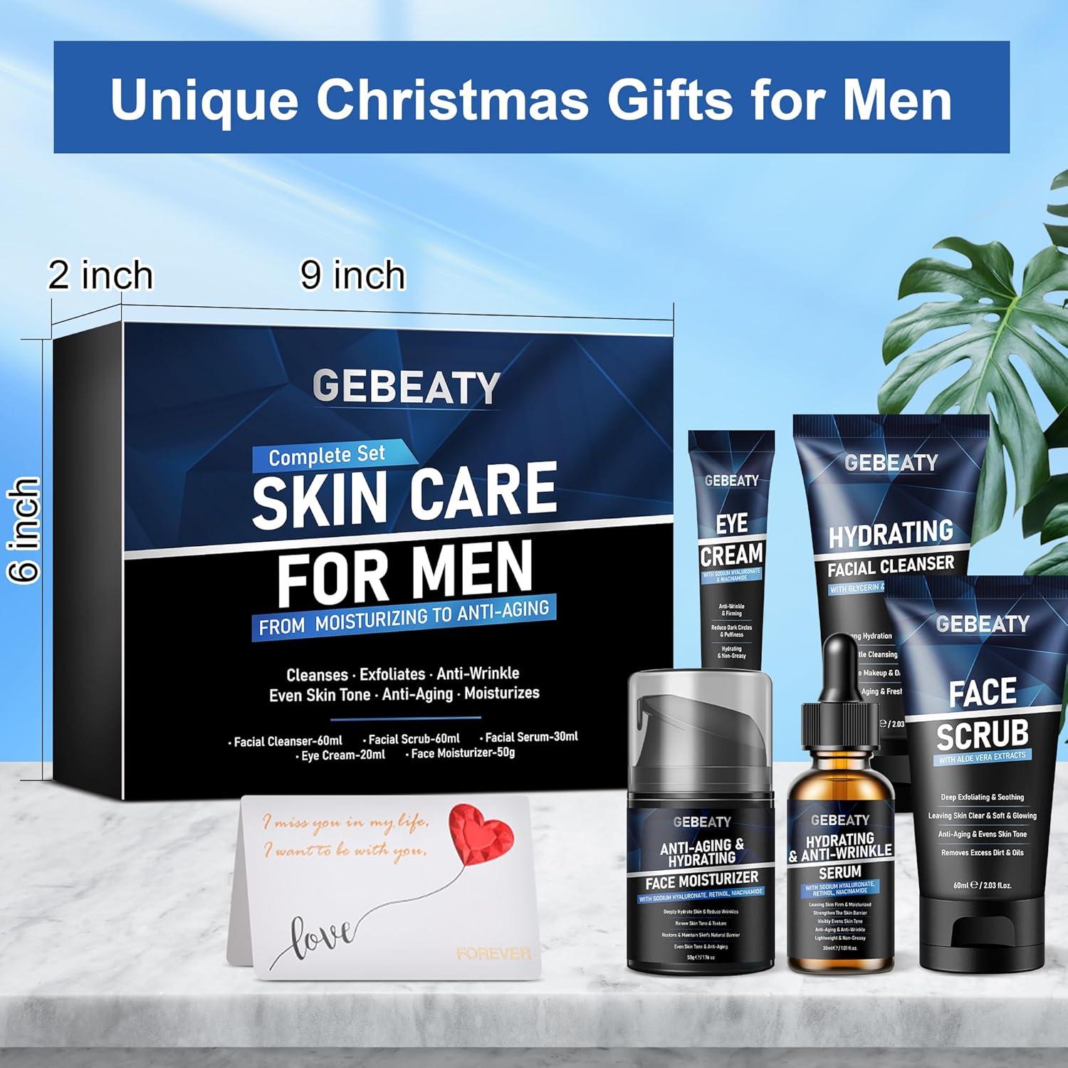 Kit de Cuidado de Piel para Hombres GEBEATY 5 Piezas Hidratante