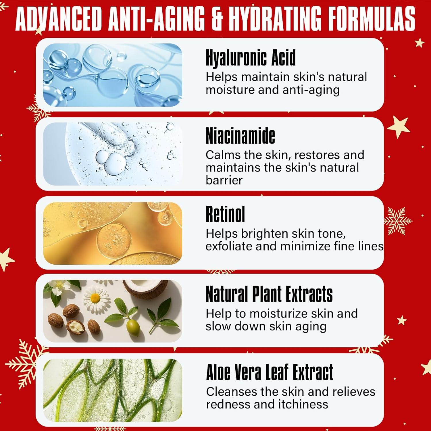 Kit de Cuidado Facial Anti-Envejecimiento Yealir 5 Piezas