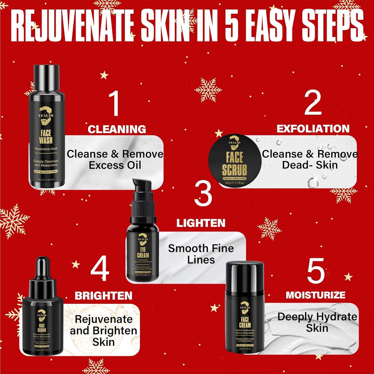 Kit de Cuidado Facial Anti-Envejecimiento Yealir 5 Piezas