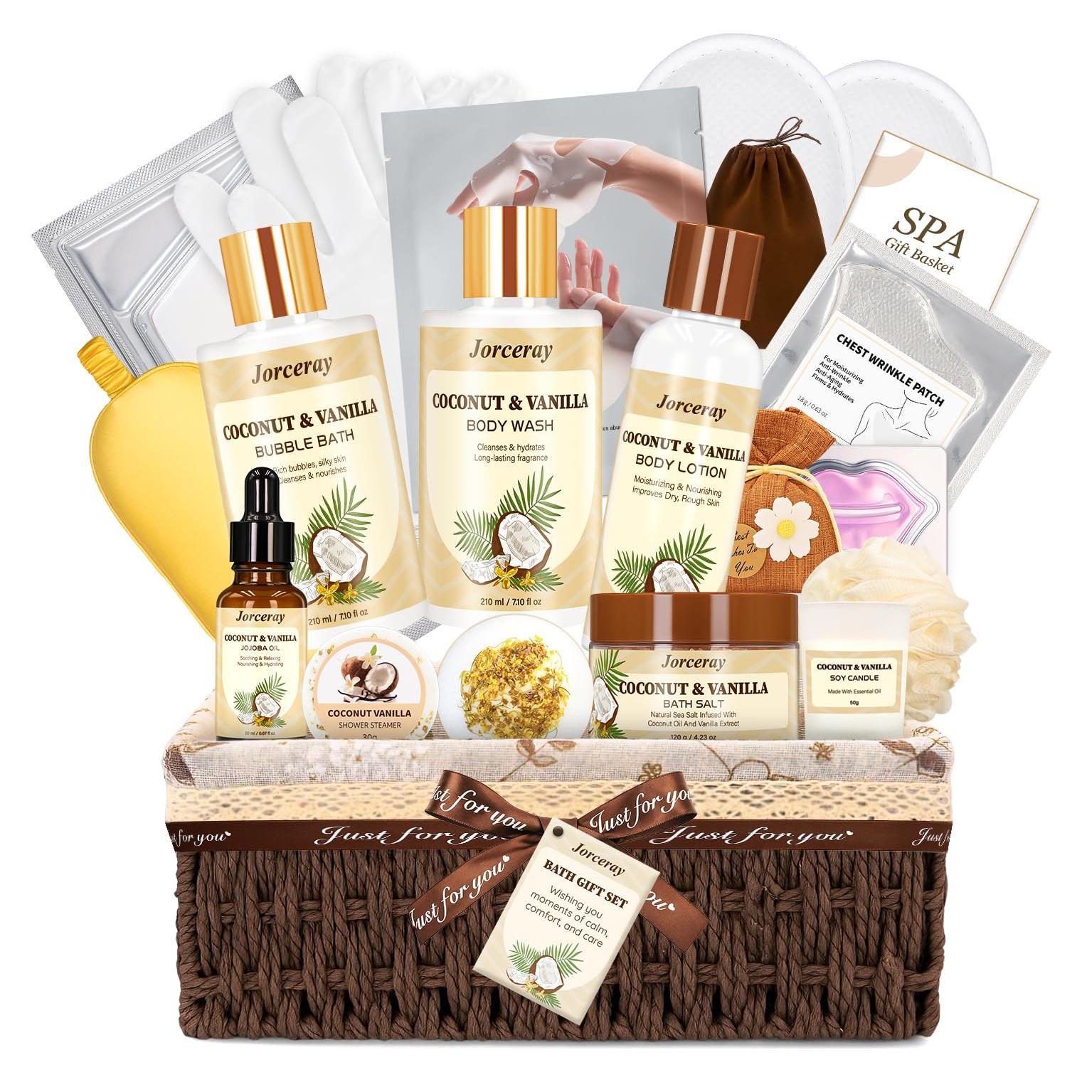 Cesta de Regalo Spa Jorceray 22 Piezas Coco y Vainilla