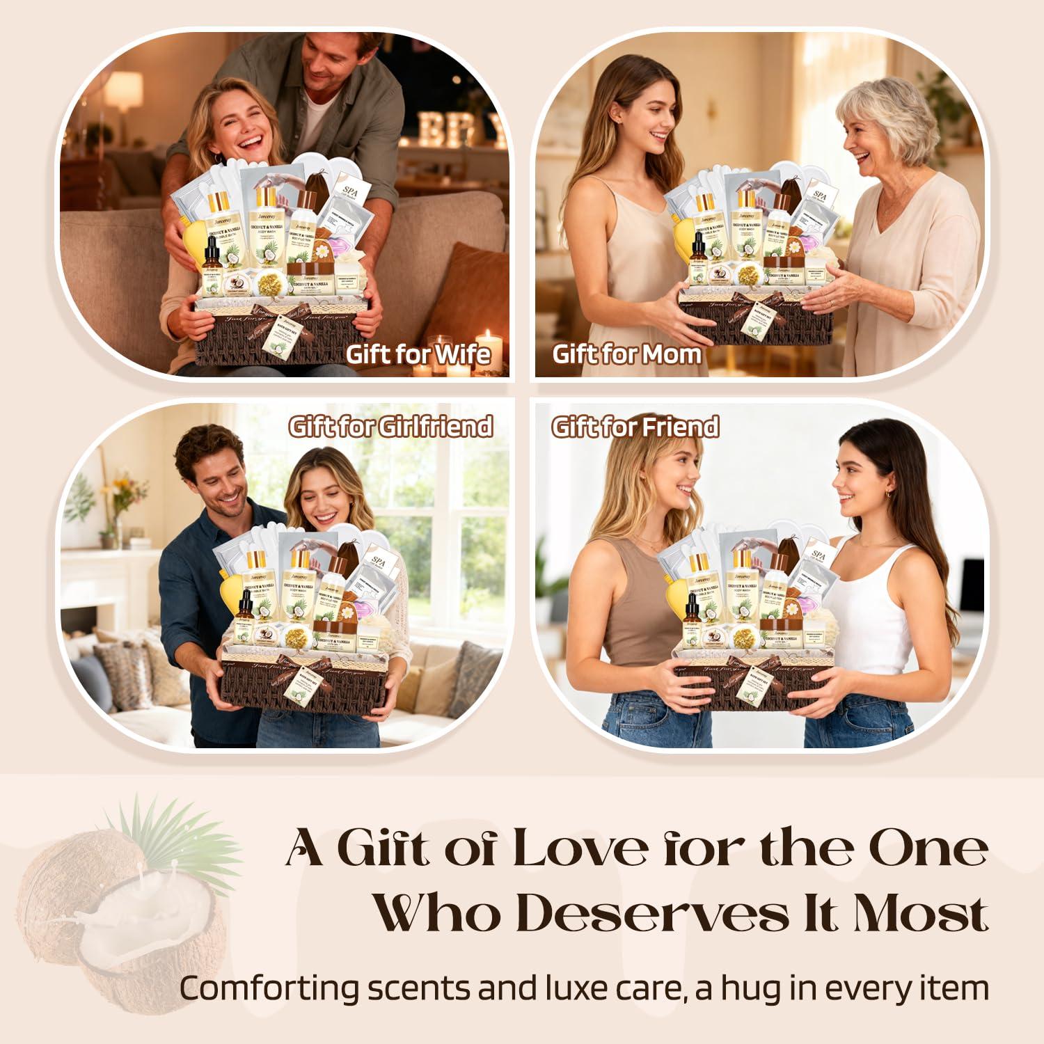 Cesta de Regalo Spa Jorceray 22 Piezas Coco y Vainilla