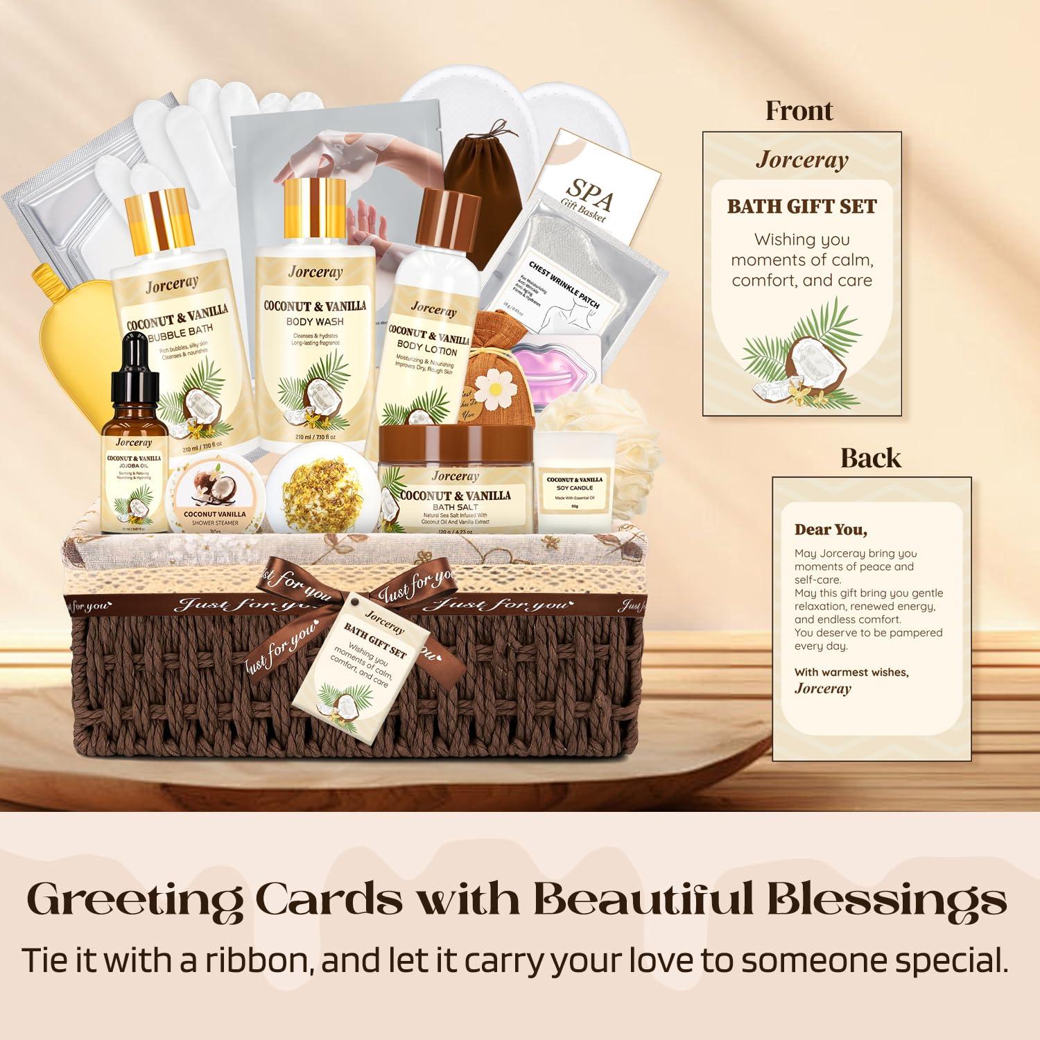 Cesta de Regalo Spa Jorceray 22 Piezas Coco y Vainilla