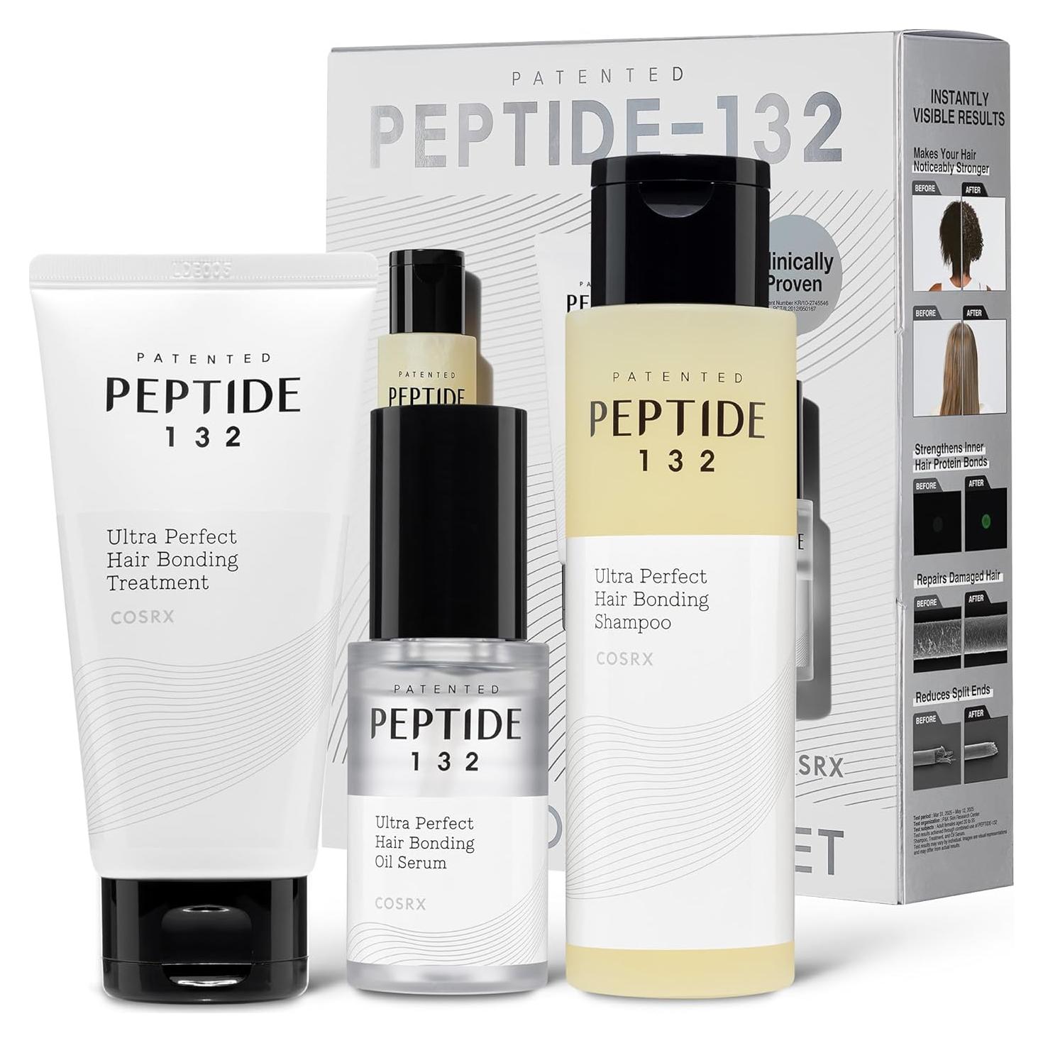 Set de Cuidado del Cabello COSRX PEPTIDE-132 - Champú, Tratamiento y Suero