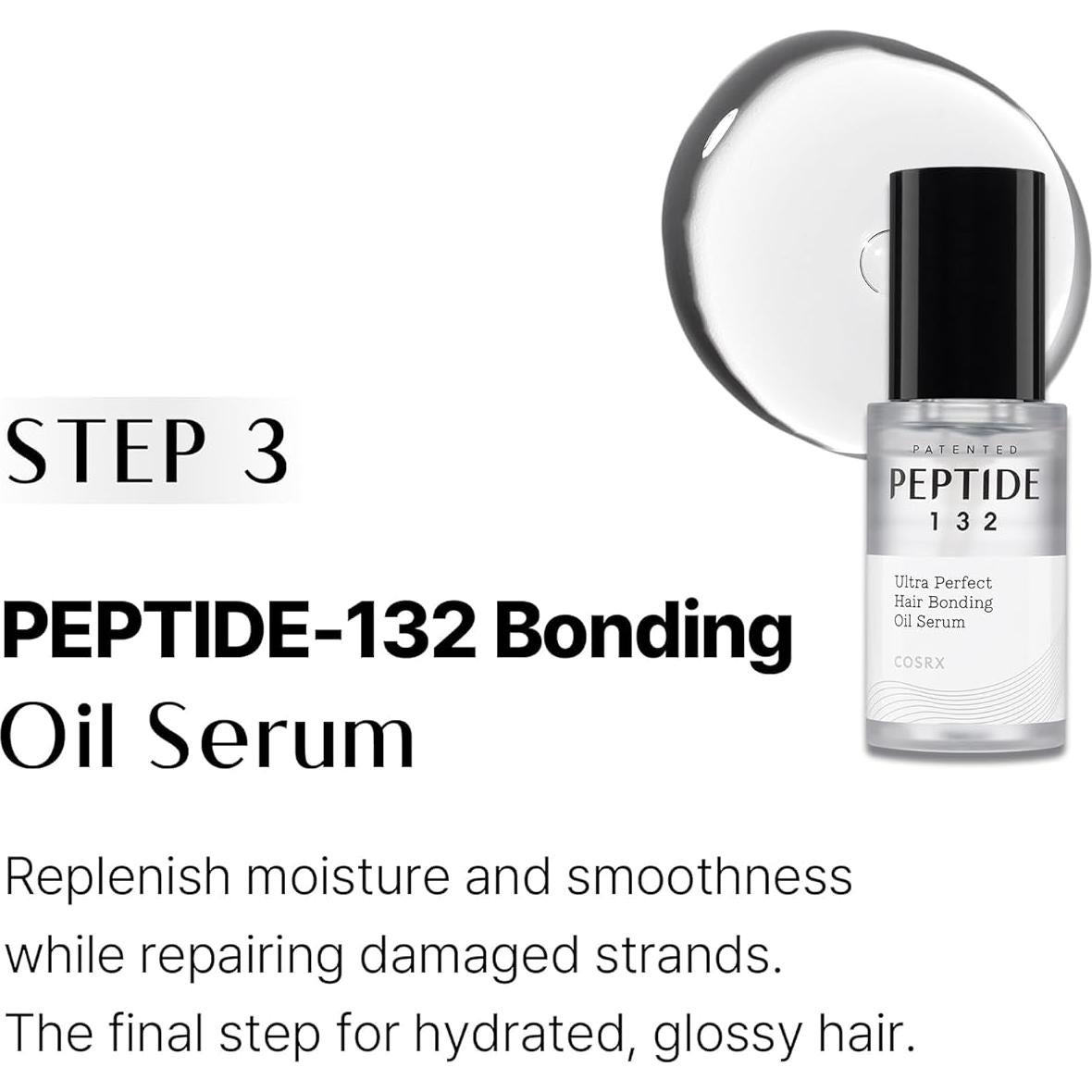 COSRX PEPTIDE 132 Trío Cuidado Cabello - Champú, Tratamiento y Suero