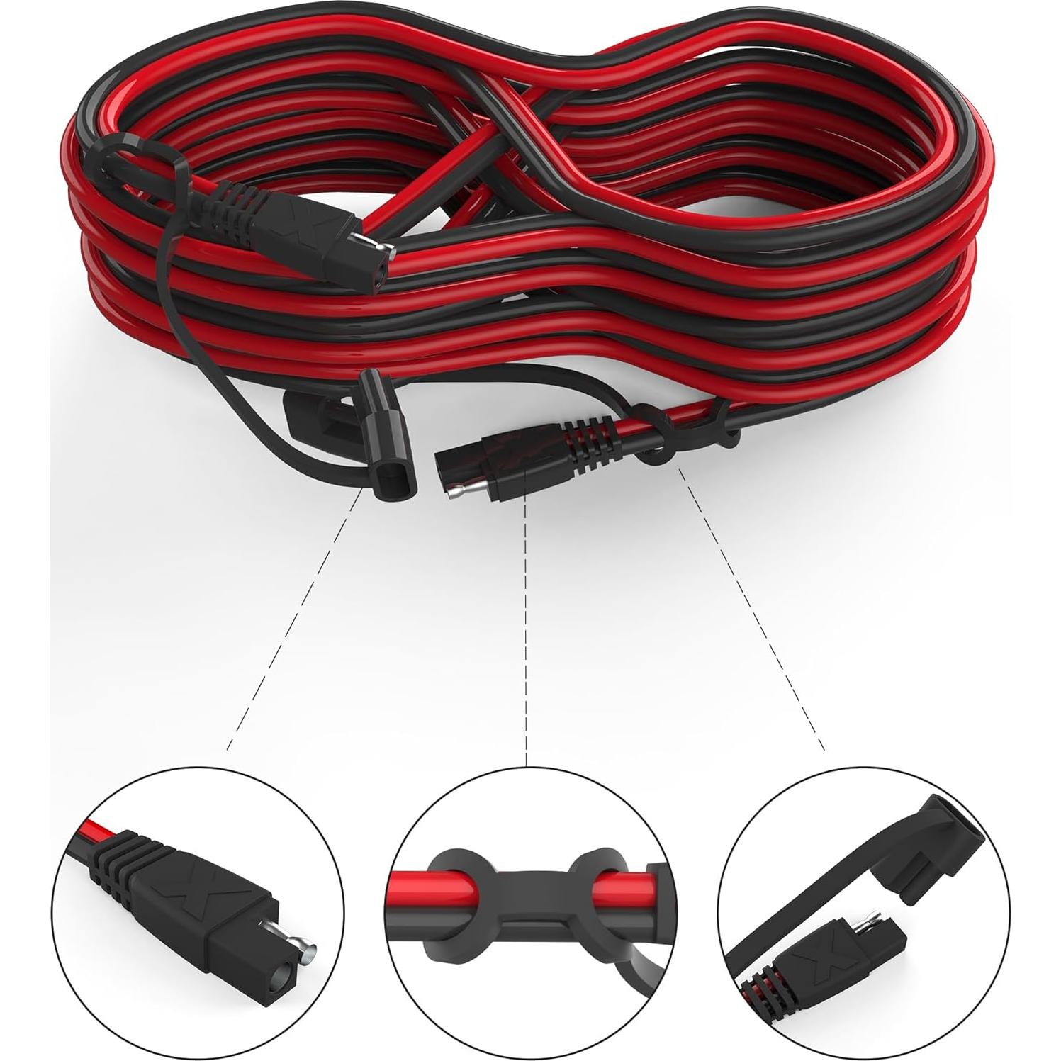 Cable de Extensión SAE 7.62m 16AWG POWISER Conector Rápido