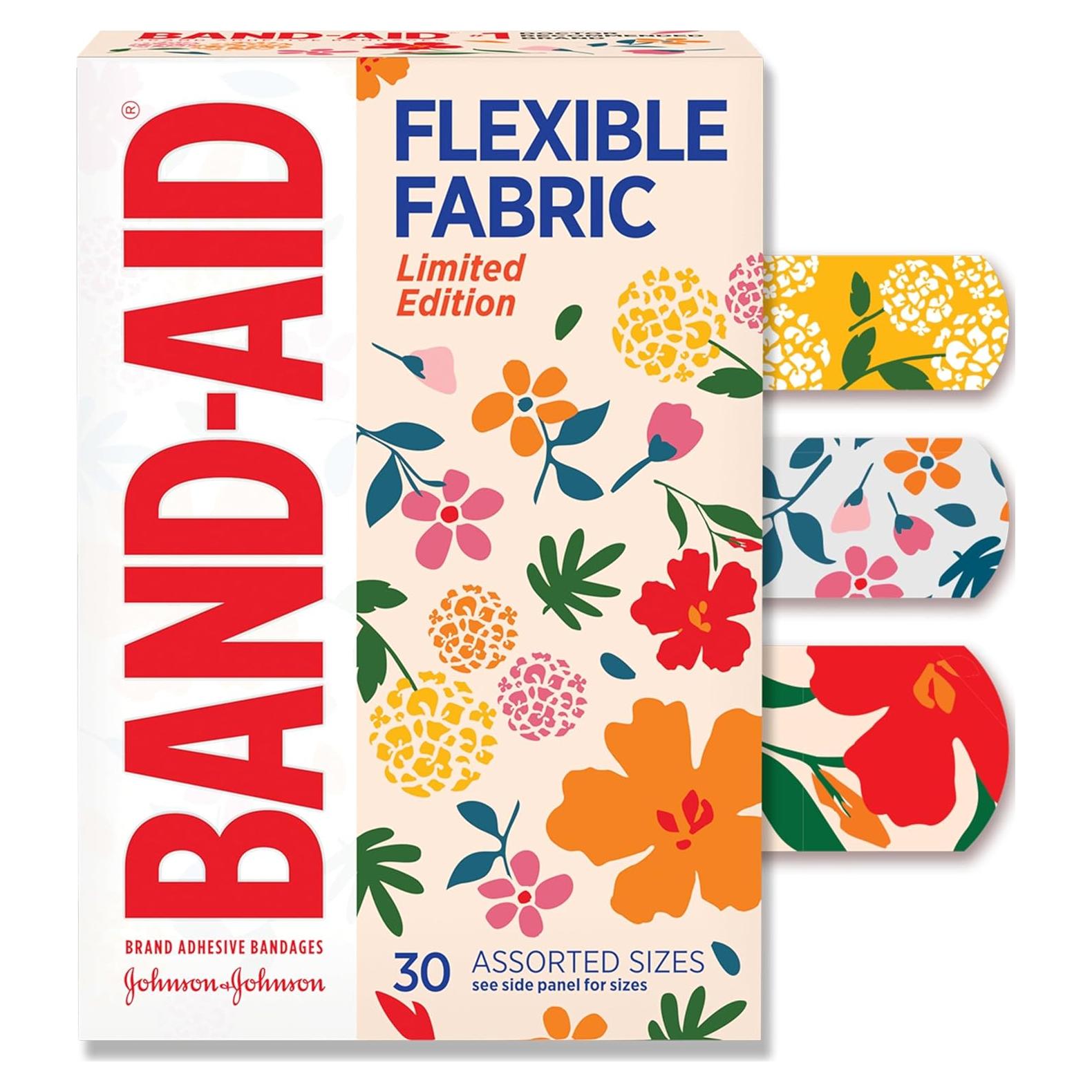 Vendajes Adhesivos de Tela Flexible Band-Aid 30 ct Flores